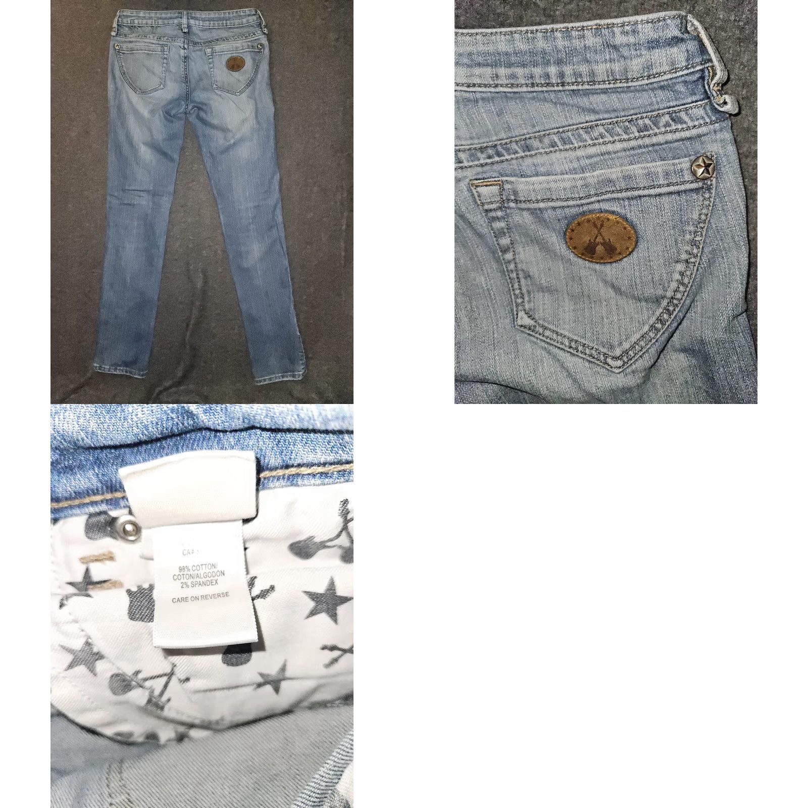 Denime BCBGirls Skinny Jeans Women's 28 Low Rise Blue Denim Western Cowgirl Country Jeans Color Blue 31 Inseam Pockets Stretch Womens Size 28" / US 6 / IT 42 - 8 Thumbnail