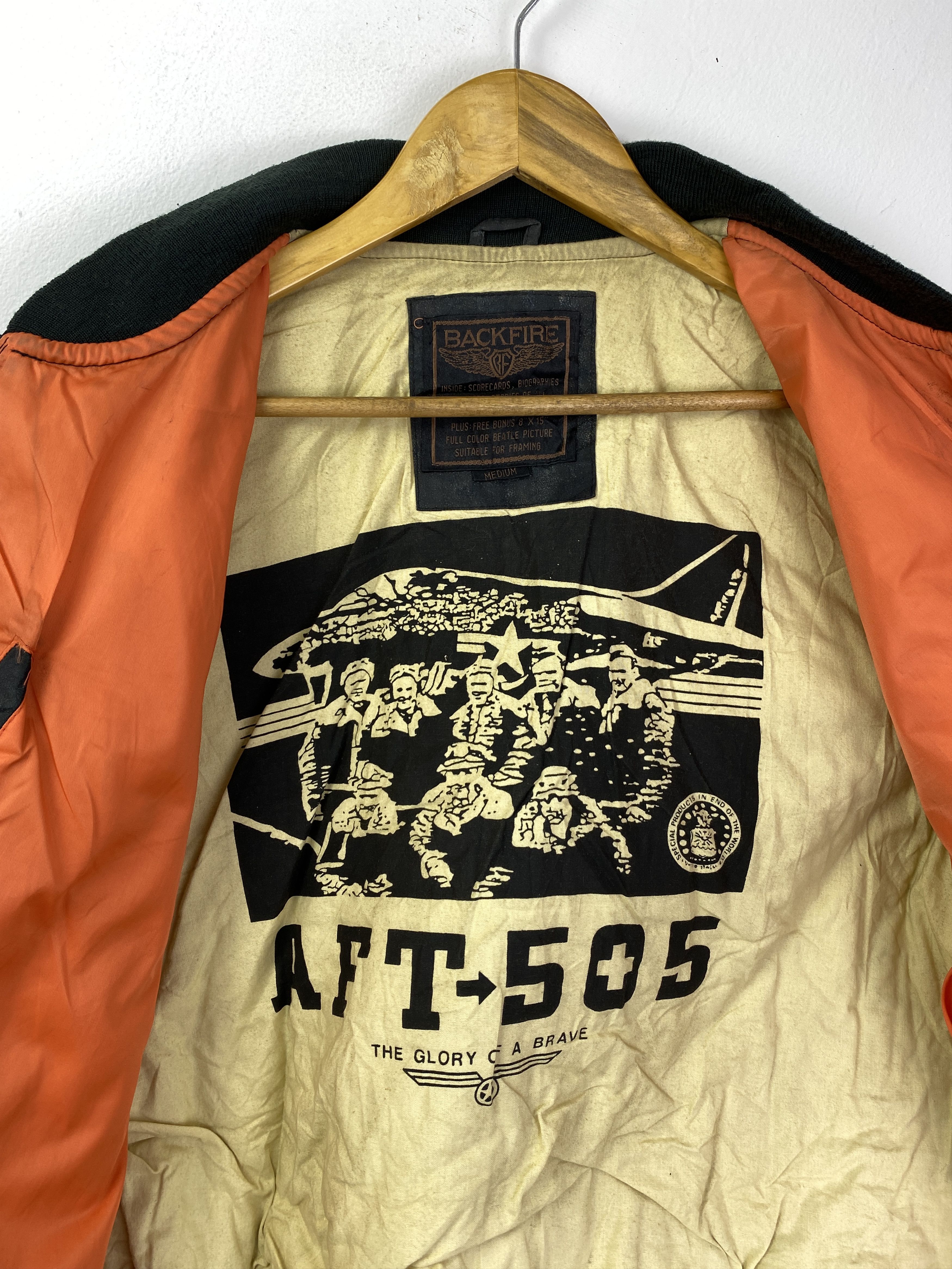 Other Vintage 80s Backfire Flying Zipper Bomber Jacket J0082 Size US M / EU 48-50 / 2 - 5 Thumbnail