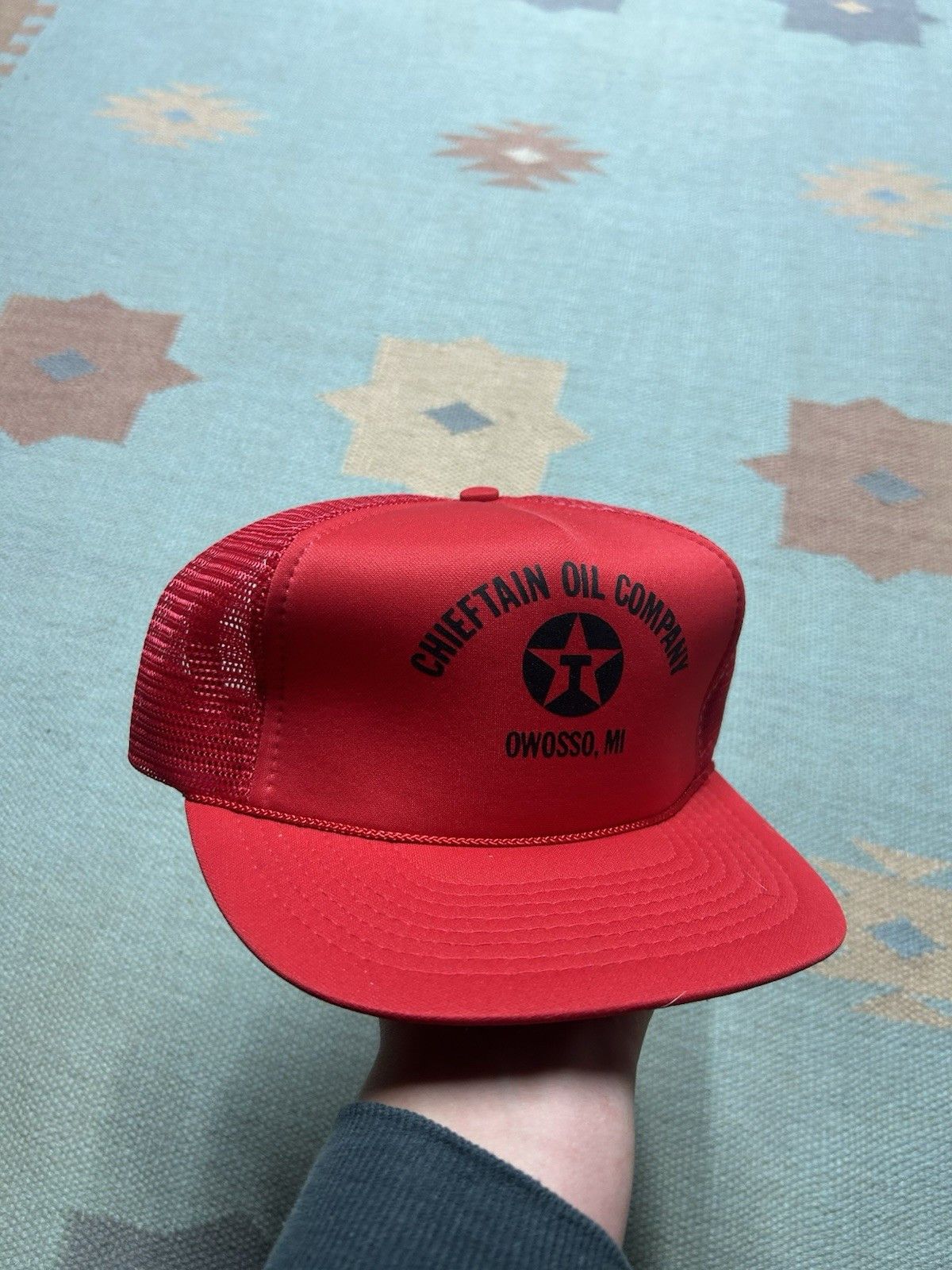 Vintage Vtg trucker hat Chieftain oil company Owosso Michigan Texaco Size ONE SIZE - 1 Thumbnail