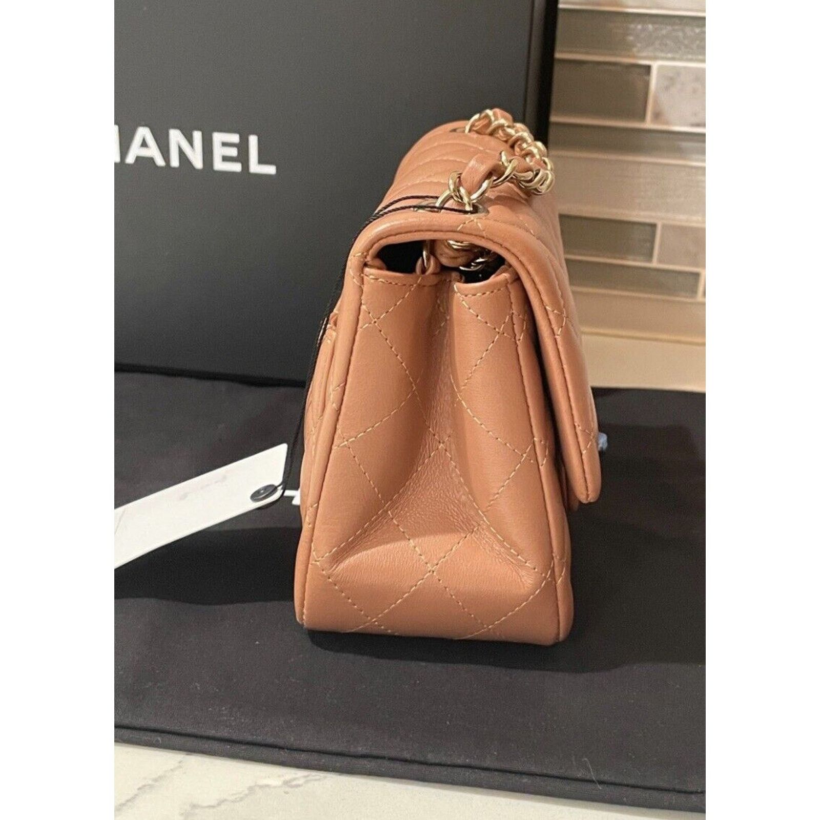 Chanel Chanel 22s Mini Square 🤎Caramel🤎 Lambskin LGHW NWT Size ONE SIZE - 5 Thumbnail