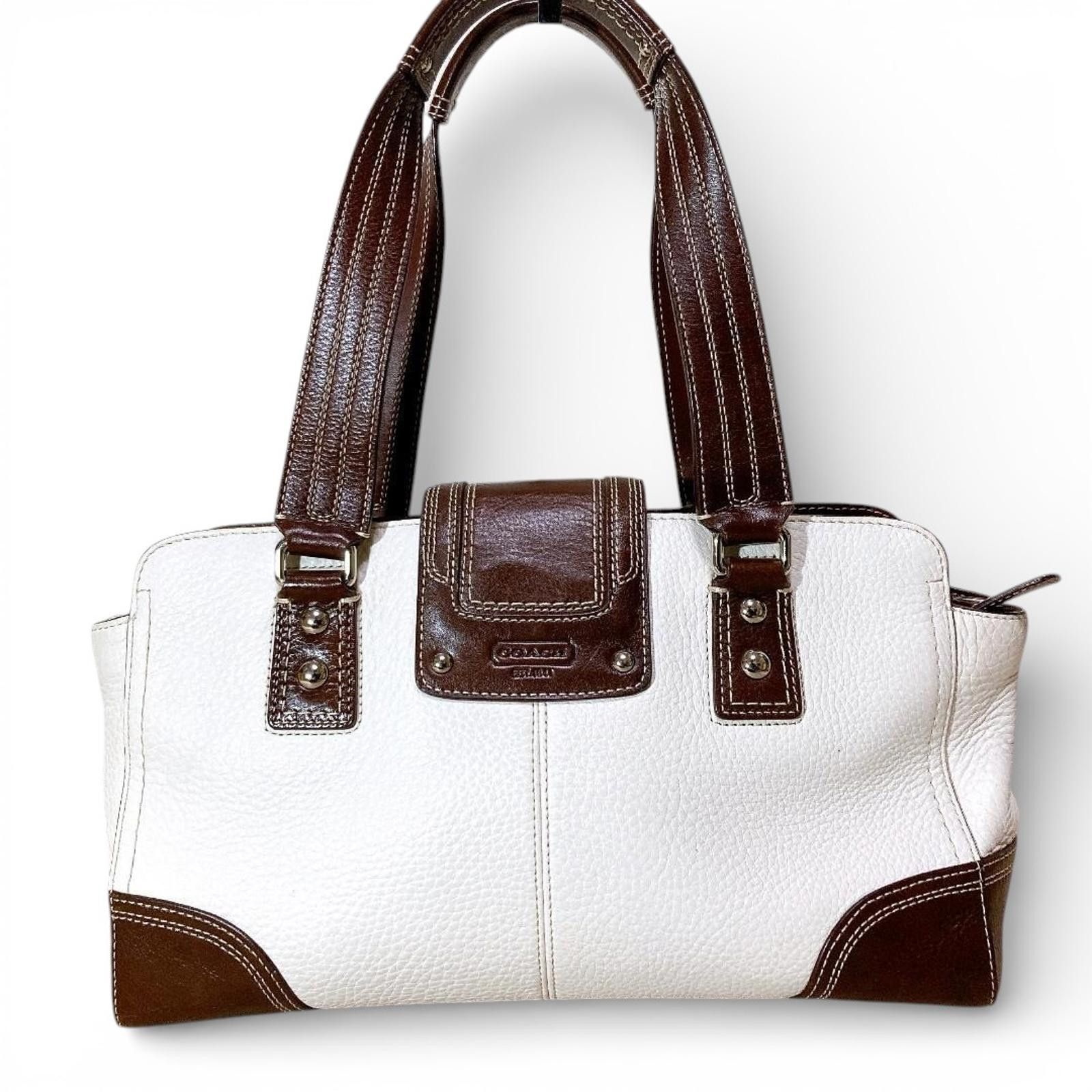 Coach Coach - White and Brown Leather Handbag Size ONE SIZE - 2 Thumbnail