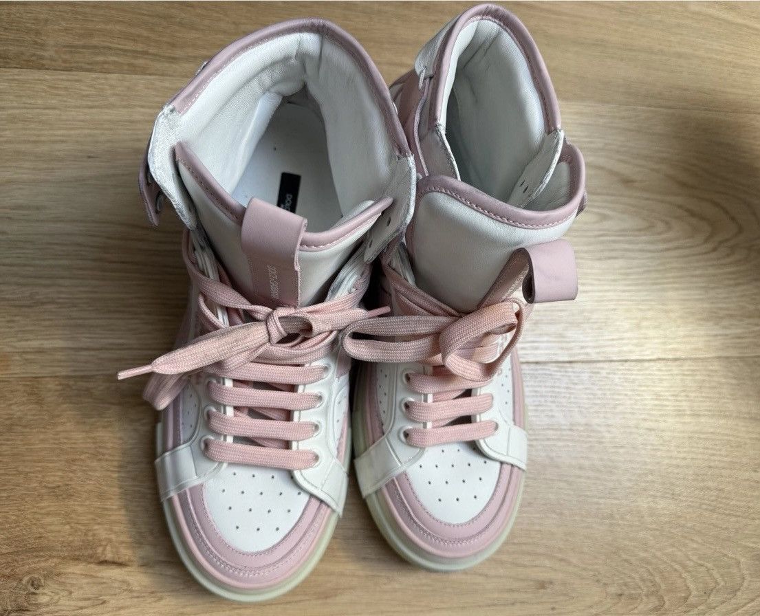 Dolce & Gabbana DOLCE & GABBANA White/Pink Portofino Donna High Top Sneakers Size US 10.5 / IT 40.5 - 3 Thumbnail