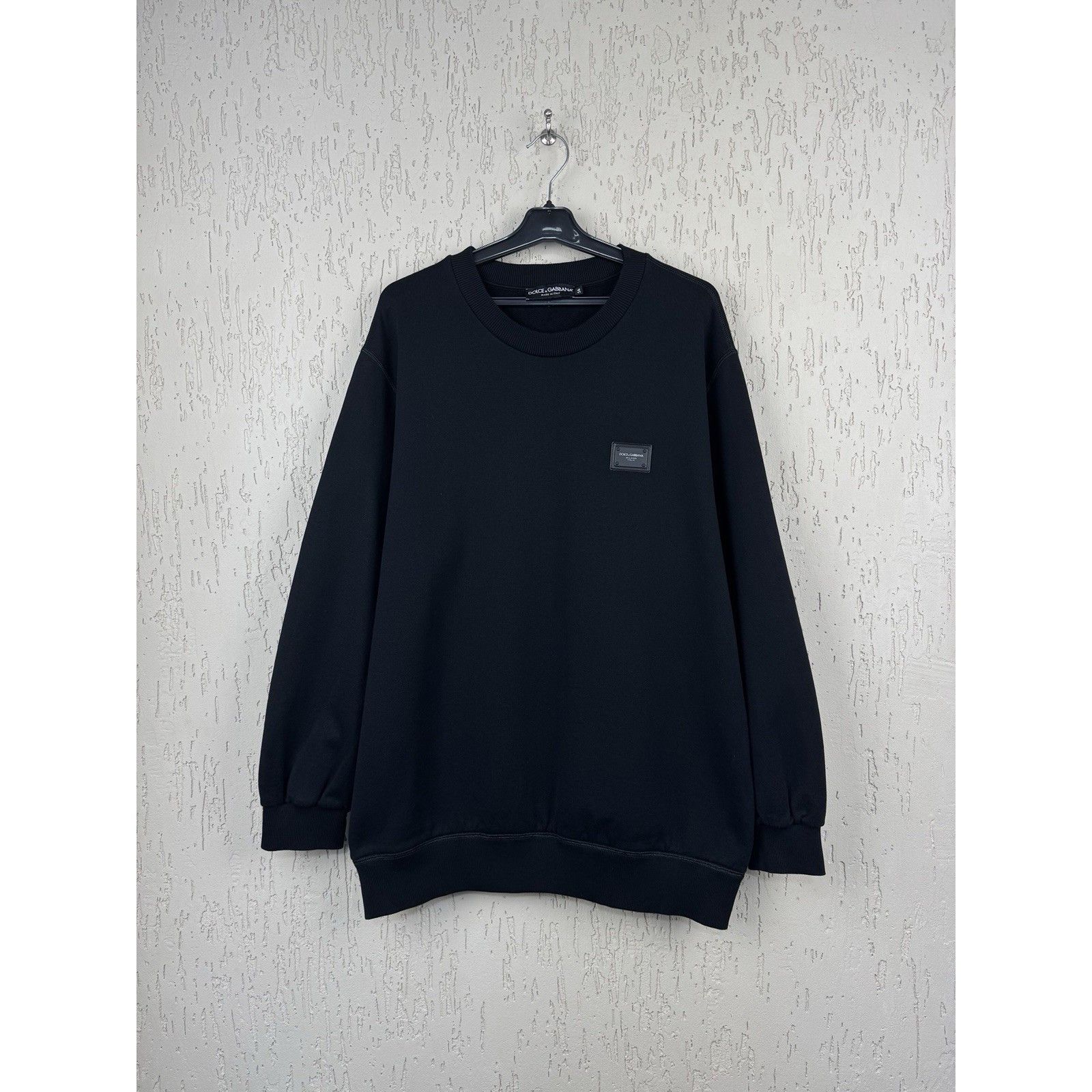 Dolce & Gabbana Dolce & Gabbana Logo Plaque Men's Sweatshirt Pullover – Blac Size US XL / EU 56 / 4 - 1 Thumbnail