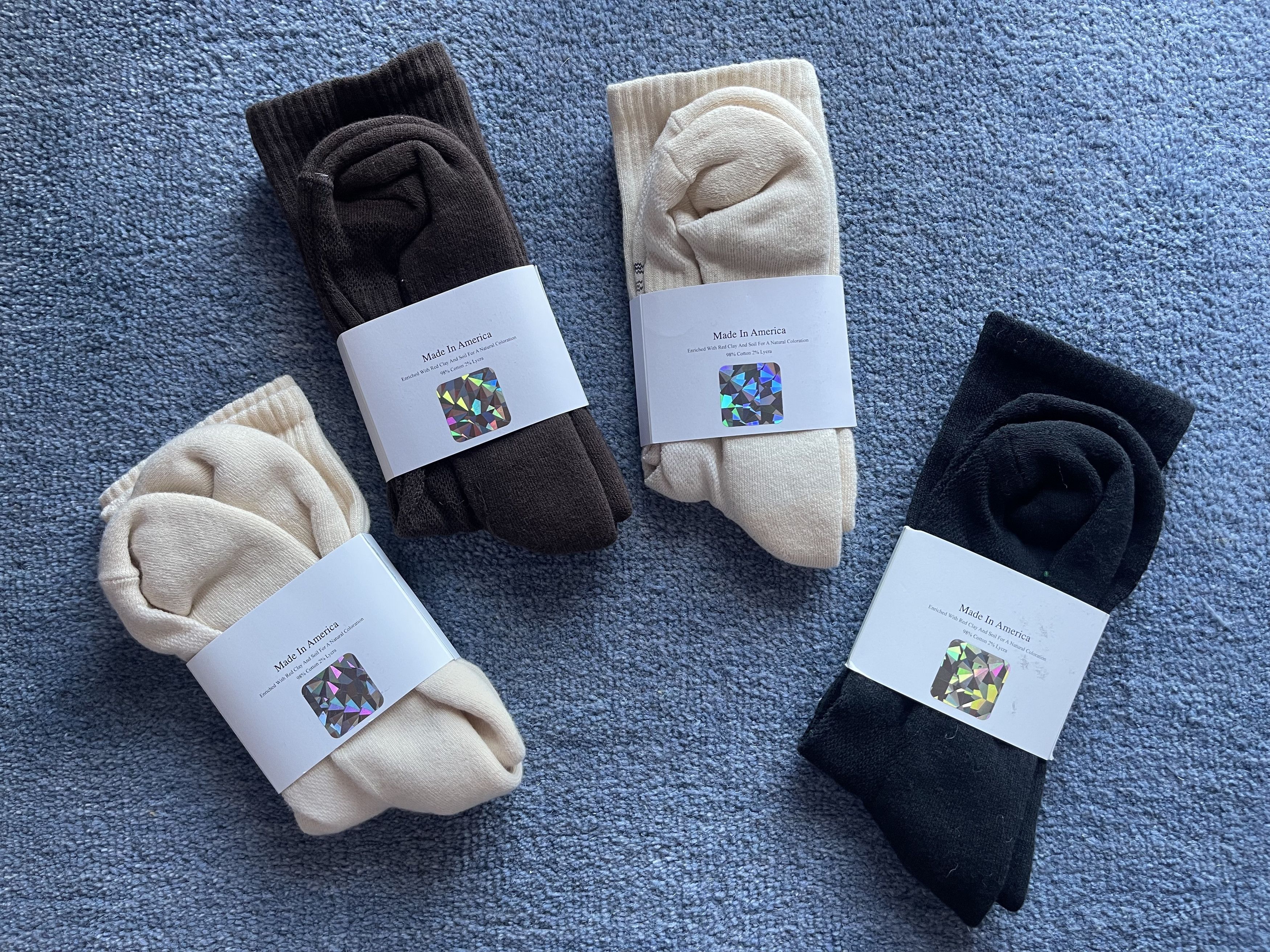 HIDDEN Hidden NY Socks 4 Pair Set Cream Brown Natural Black Size ONE SIZE - 2 Thumbnail