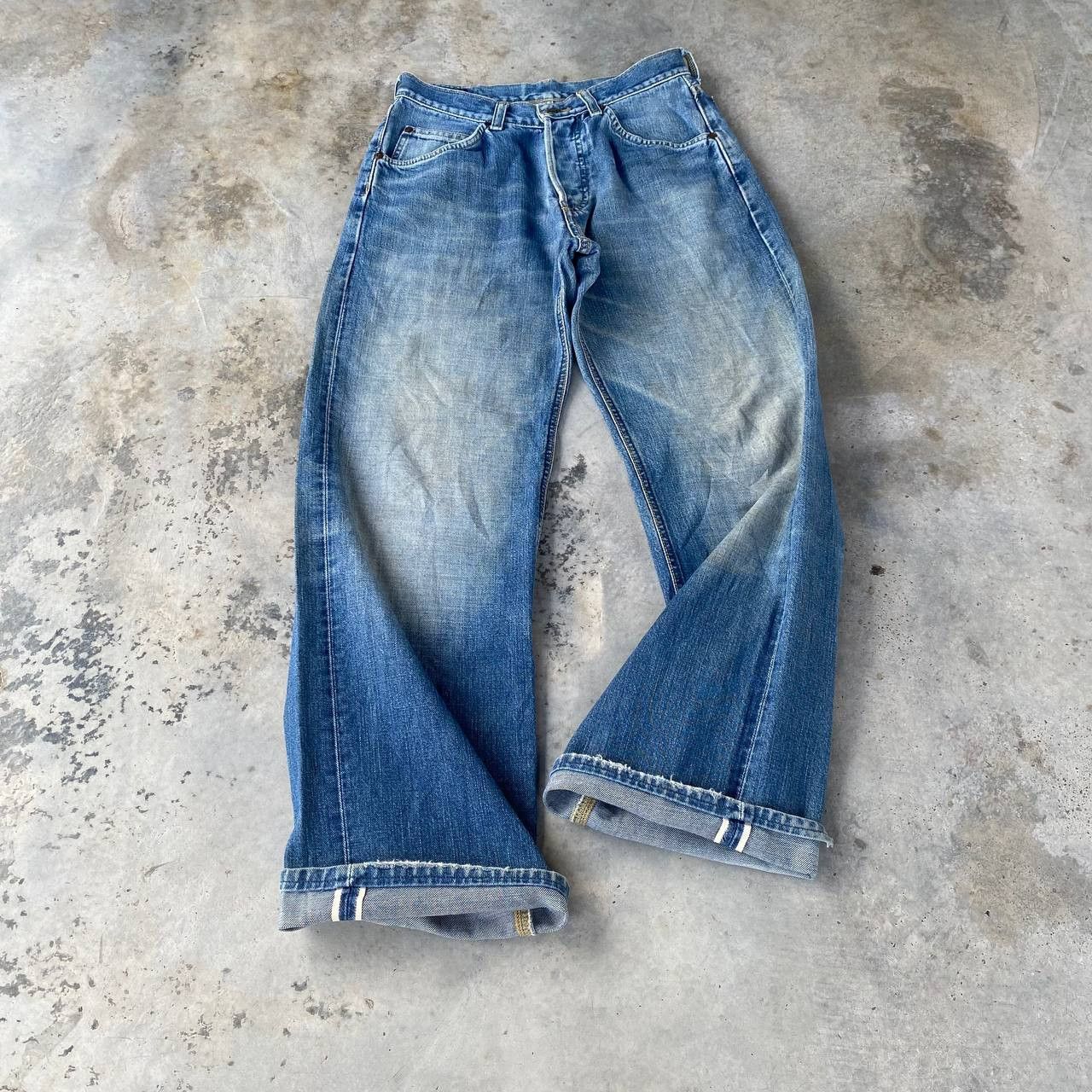 Lee Vintage 90s LEE RIDERS SELVEDGED Loose Denim Grunge Bluewash Size US 28 / EU 44 - 12 Thumbnail