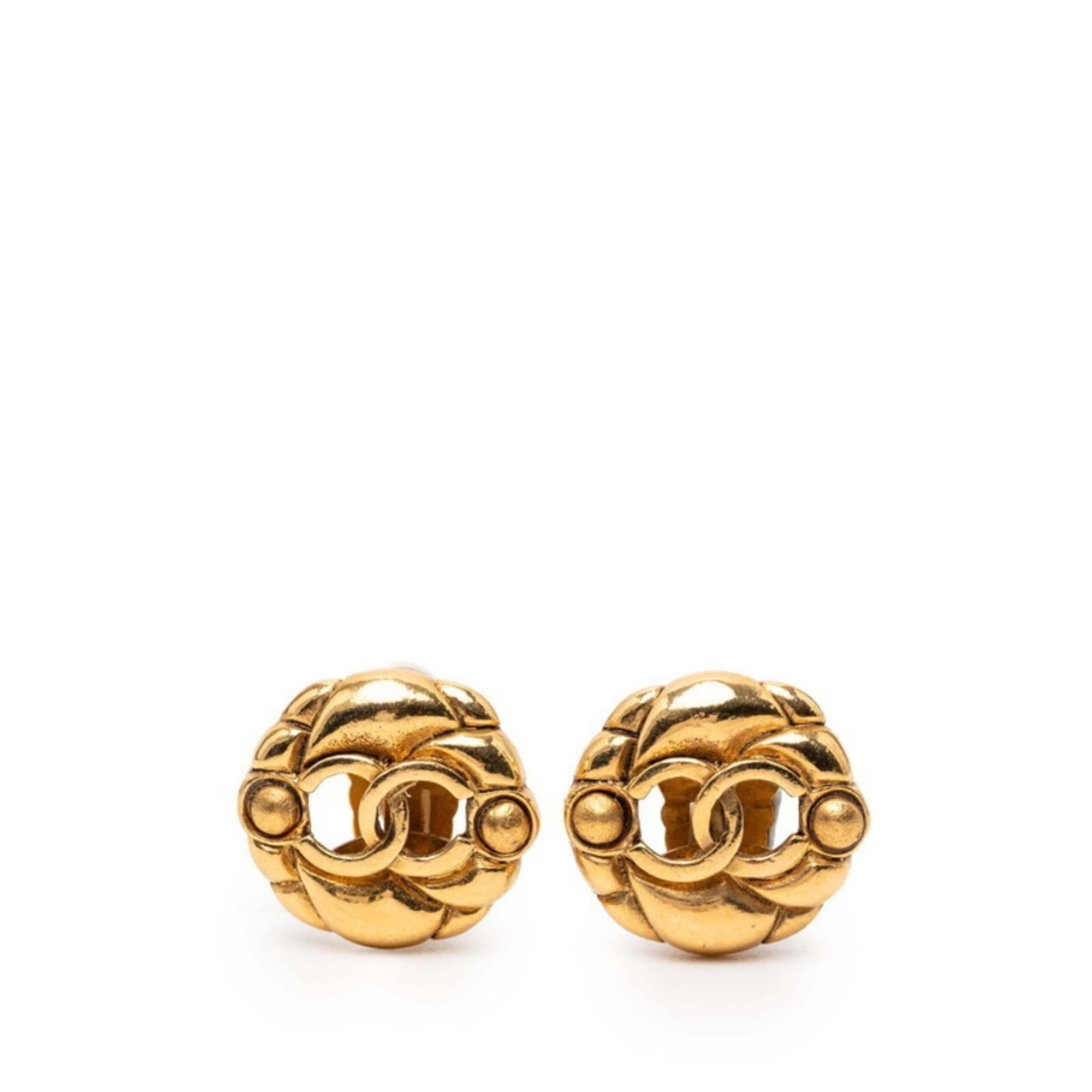 Chanel Vintage Chanel Coco Mark Earrings, Gold Plated, Women's, CHANEL Size ONE SIZE - 1 Thumbnail