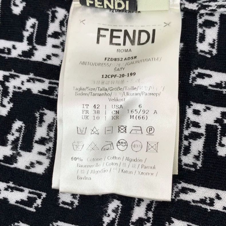 Fendi Fendi Gray Logo Print Cotton Dress Size US 42 / EU 58 - 8 Thumbnail