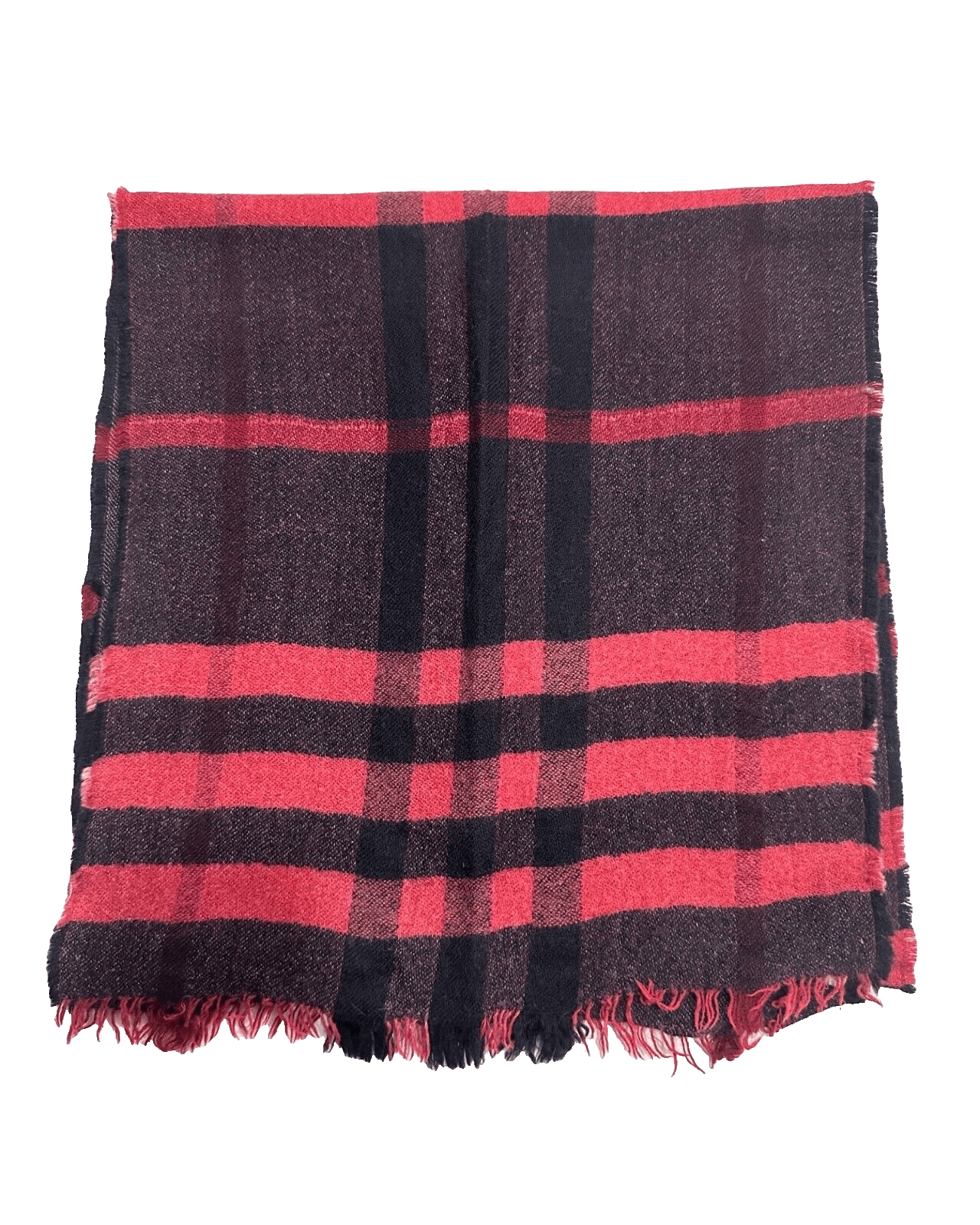 Burberry Burberry Nova Check Unisex Scarf Red/Black 100% Cashmere Size ONE SIZE - 5 Thumbnail