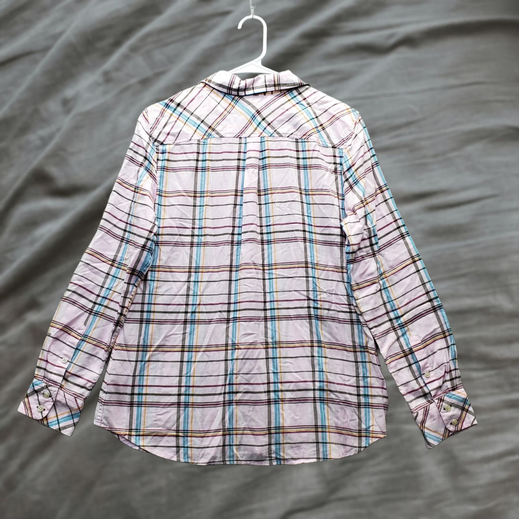 Talbots Talbots Womens Small Multicolor Check Long Sleeve Button Up Shirt - Casual, Cotton, 100% Cotton, Regular Fit, White/Multicolor, Size S Size S / US 4 / IT 40 - 1 Thumbnail