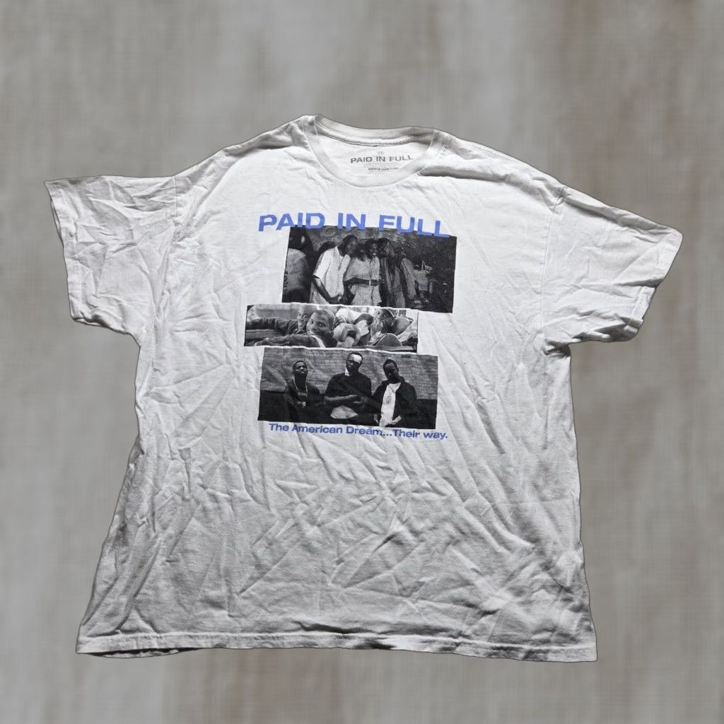 Vintage Paid in Full Shirt Men Adult Size 2X Crew Neck Short Sleeve White T-Shirt Movie Gangsta 90s Theme Merch Size US S / EU 44-46 / 1 - 1 Thumbnail