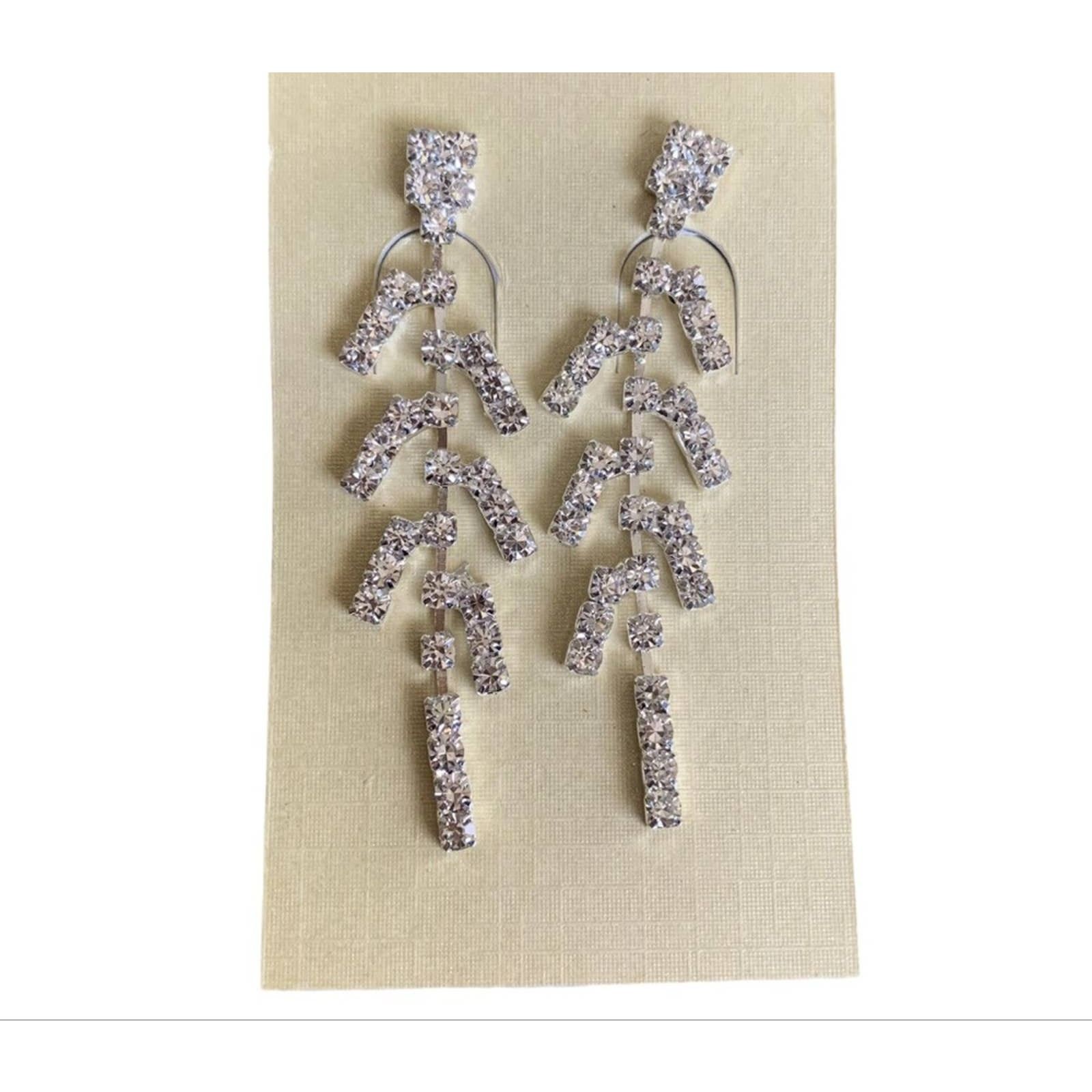 Other Diamond CZ Dangle Wedding Prom Earrings NEW Size ONE SIZE - 1 Preview