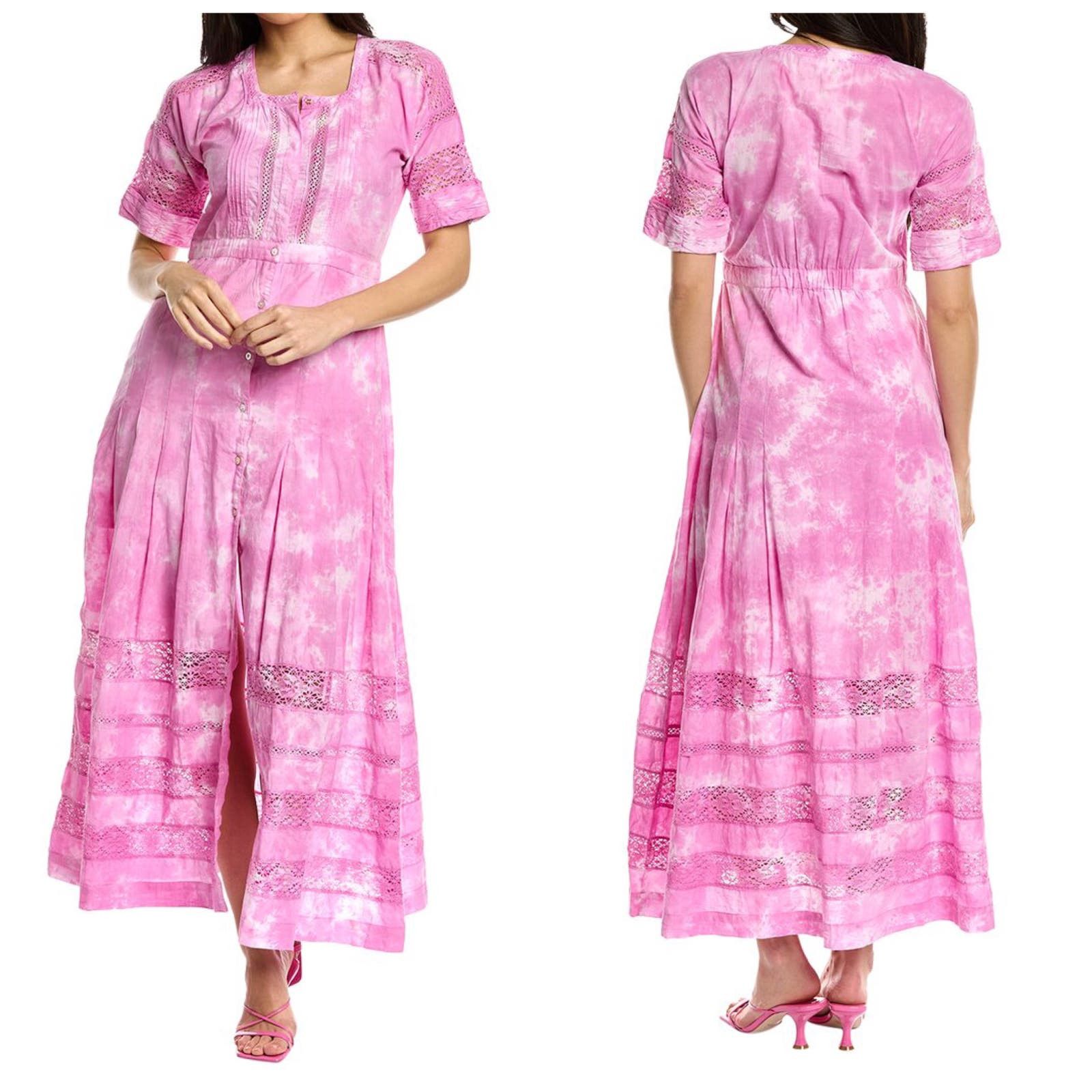 image of Loveshackfancy Edie Maxi Dress Begonia Hand Dye Pink, Women's (Size Small)