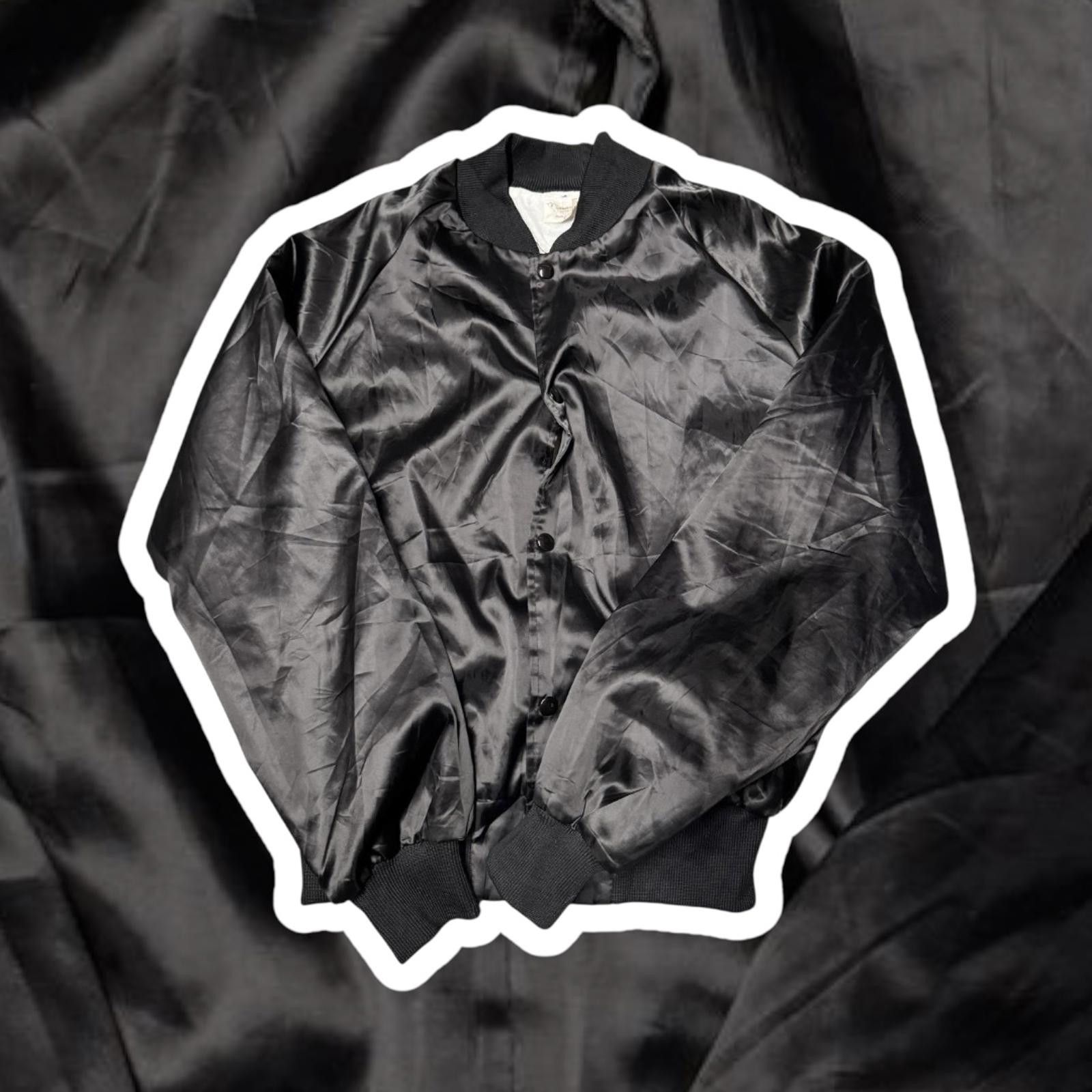 Designer Vintage Academy of Martial Arts Satin Bomber Jacket - Black Size US M / EU 48-50 / 2 - 1 Thumbnail