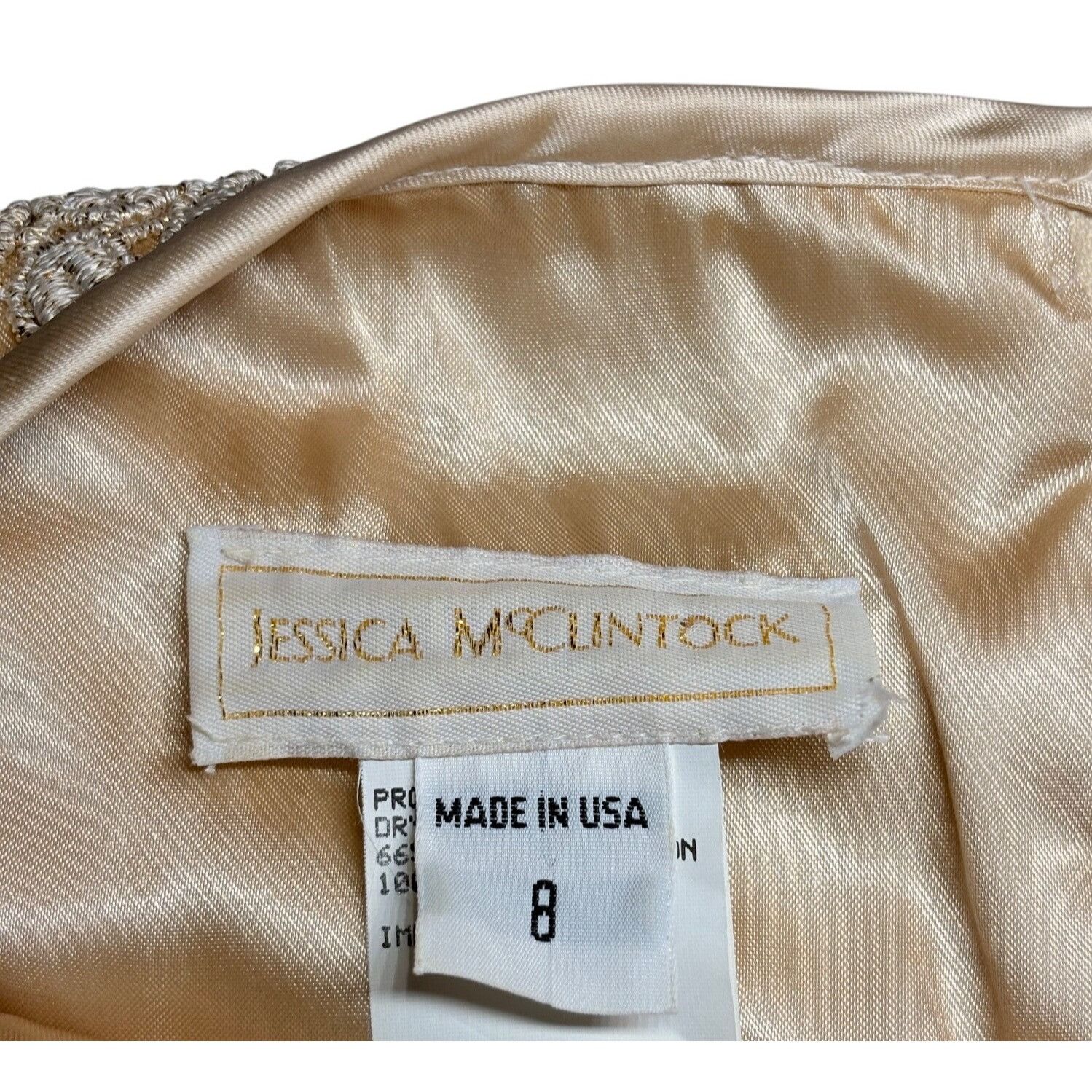 Jessica McClintock Jessica McClintock Women Beige Lace Dress 8 Old Money, Cockt Size M / US 6-8 / IT 42-44 - 3 Thumbnail