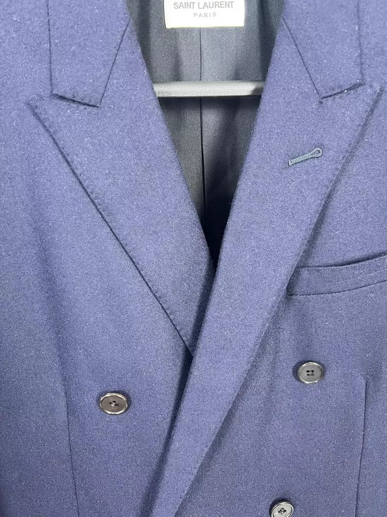 Saint Laurent Paris Saint Laurent 13fw First Year Dark Blue Bright Line Sword C Size 46R - 3 Thumbnail
