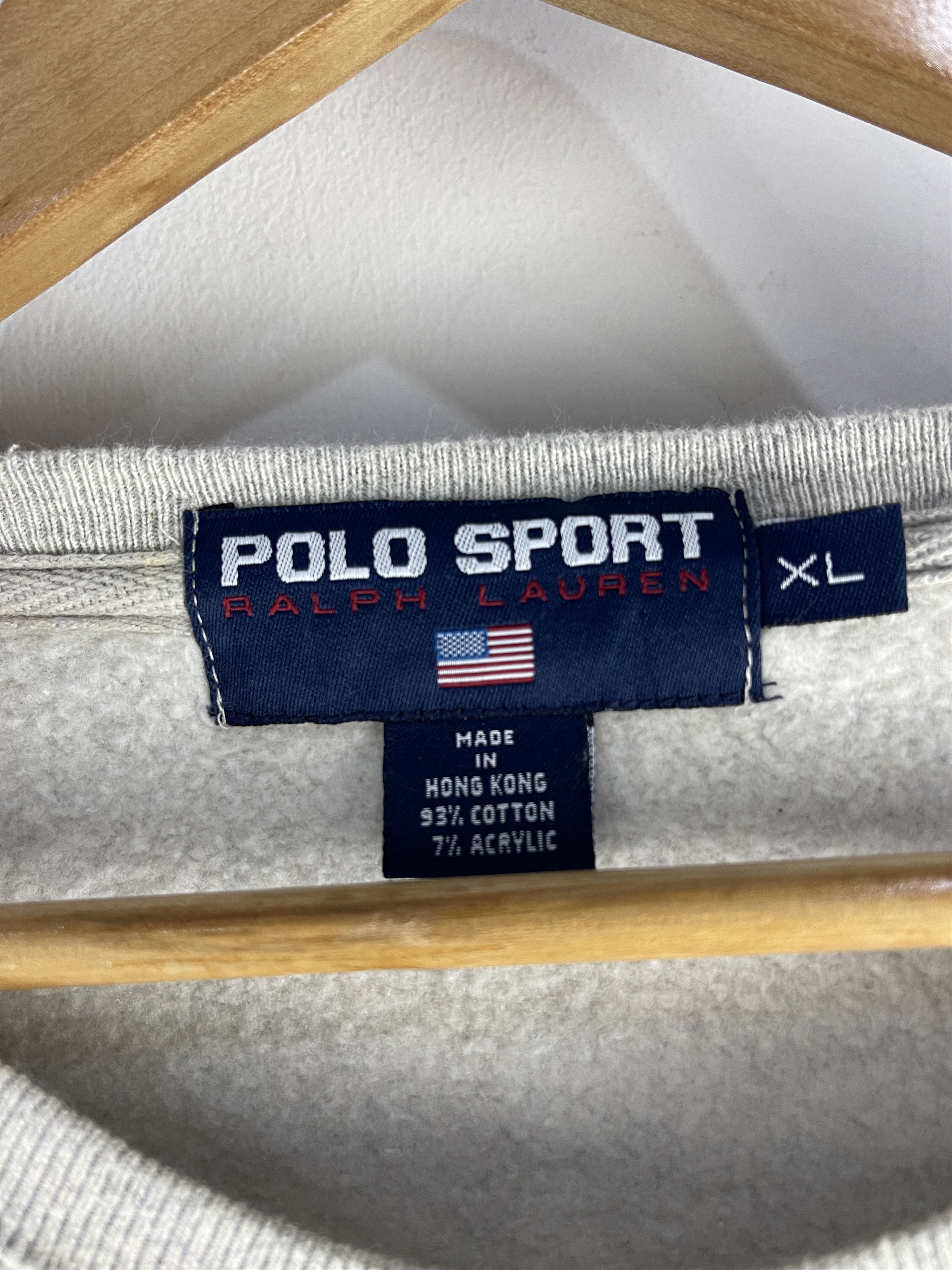 Polo Ralph Lauren Vintage Polo Sport Ralph Lauren USA Flag Sweatshirt Grey XL Size US XL / EU 56 / 4 - 10 Thumbnail