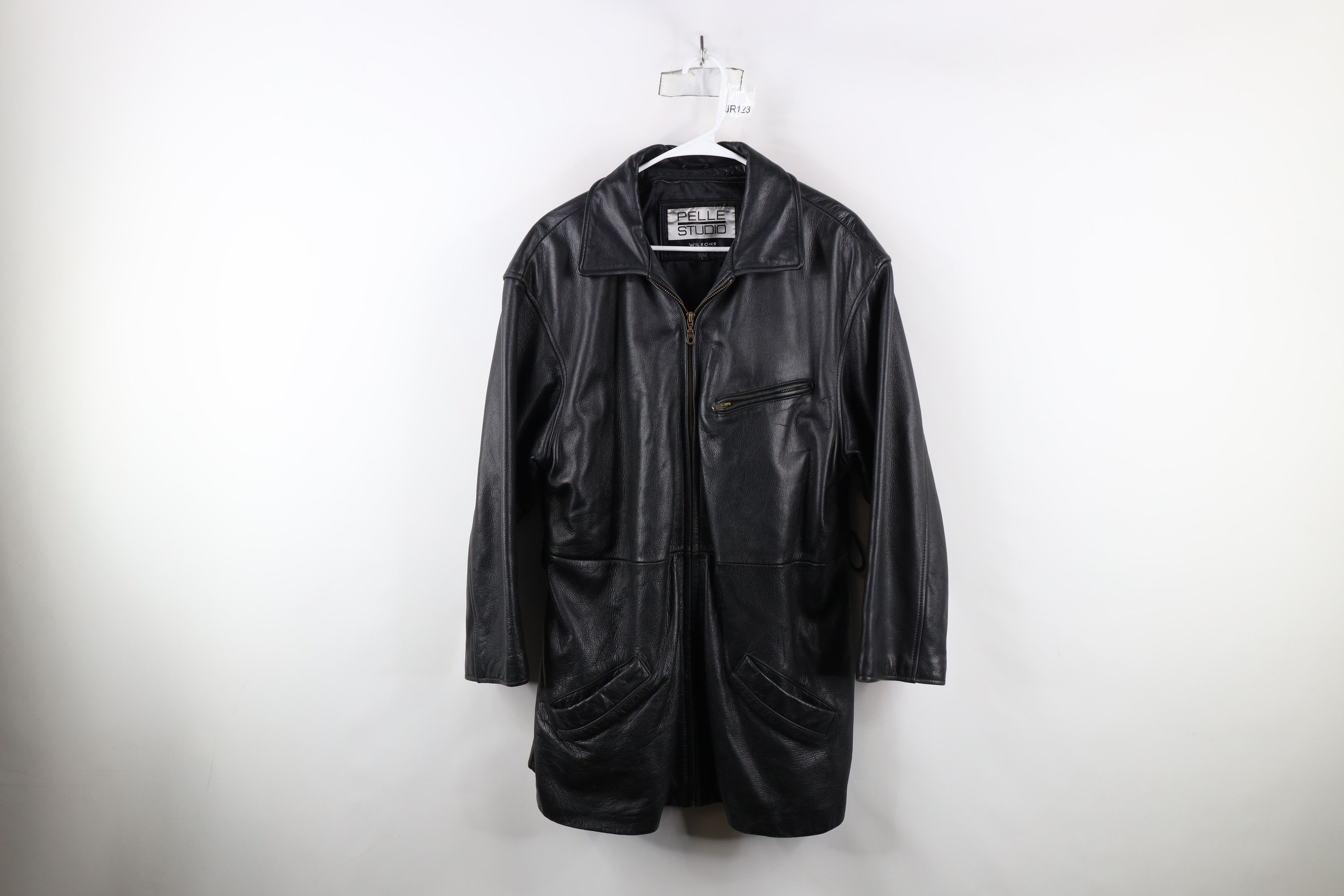Vintage × Wilsons Leather Vintage 90s Pelle Heavyweight Full Zip Leather Jacket Size US L / EU 52-54 / 3 - 1 Thumbnail