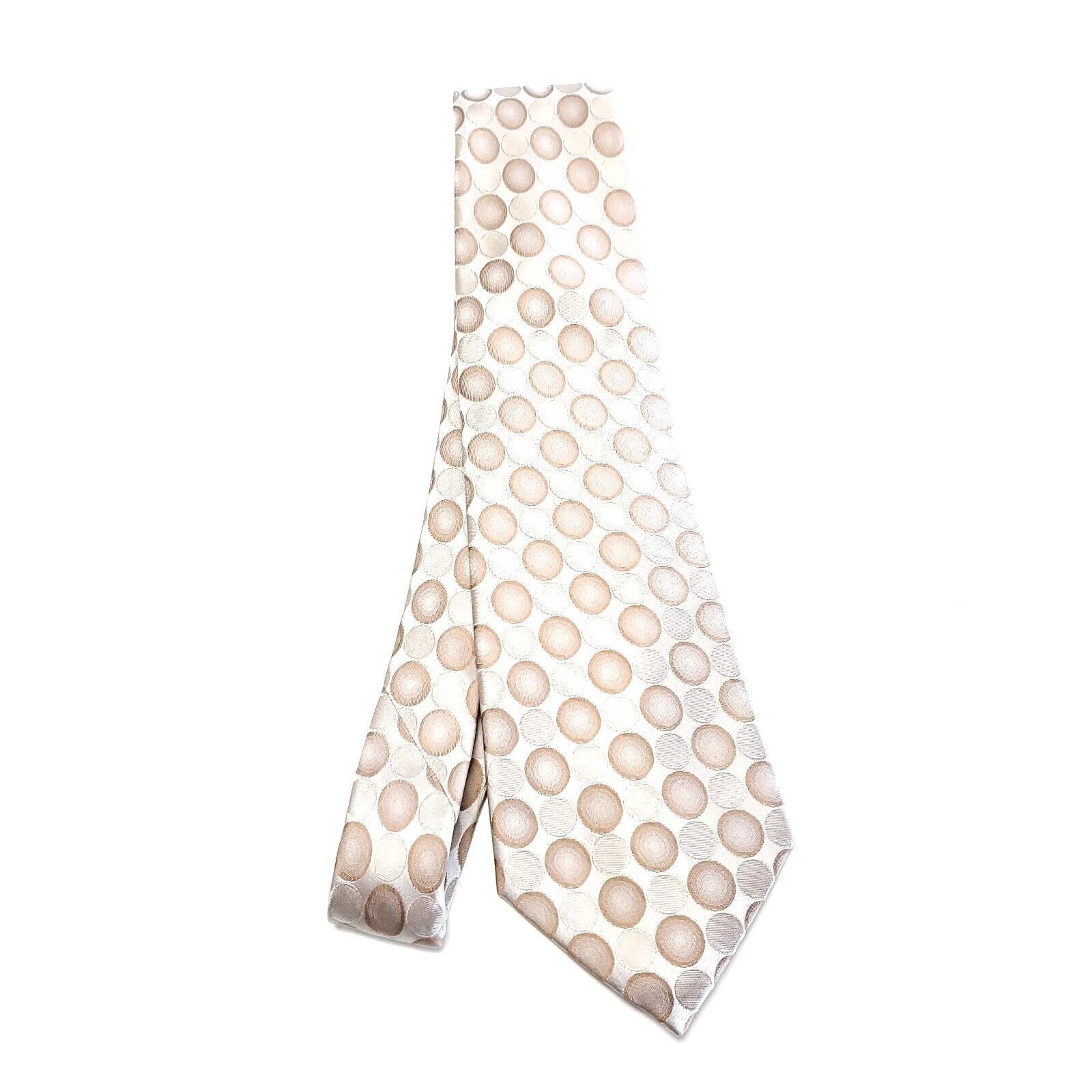 Alfani Alfani Beige Brown Silk Tie Woven Wide Geometric Size ONE SIZE - 6 Thumbnail