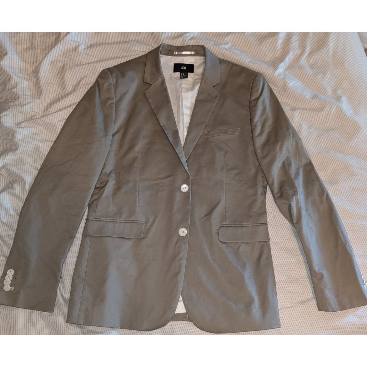 H&M H&M Cotton Blazer Jacket 40R Two Button Taupe Brown Men's Size 40R - 1 Thumbnail