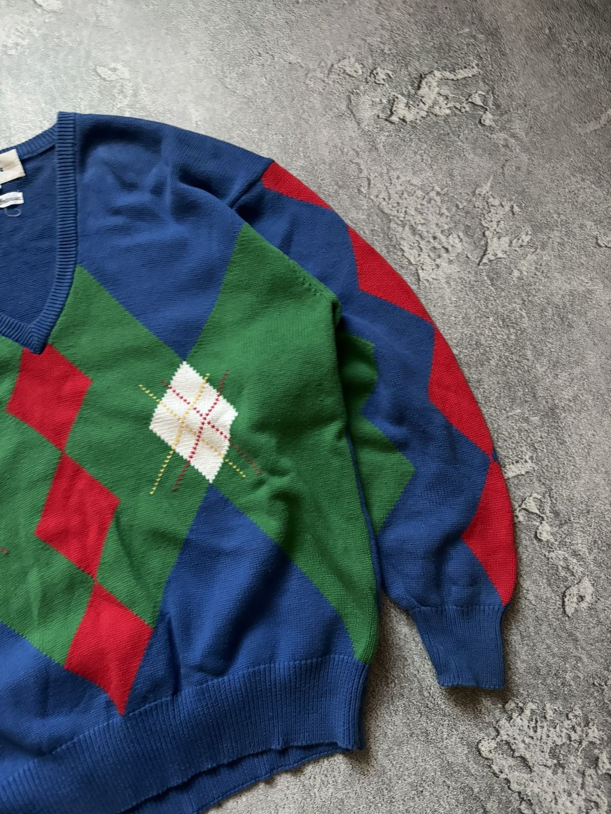 Designer × Pringle Of Scotland × Vintage Pringle of Scotland 🏴󠁧󠁢󠁳󠁣󠁴󠁿 checkered sweater jumper knitwear vntg Size US L / EU 52-54 / 3 - 6 Thumbnail