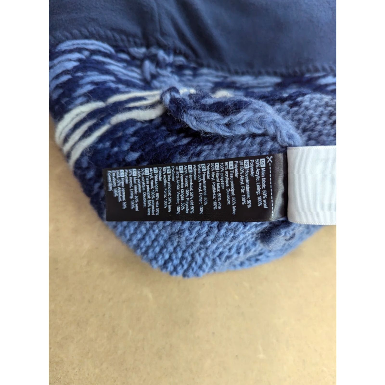 Vintage Kari Traa Beanie Hat Womens One Size Wool Blend Blue Lined Pom Pom Fair Isle Size ONE SIZE - 5 Thumbnail