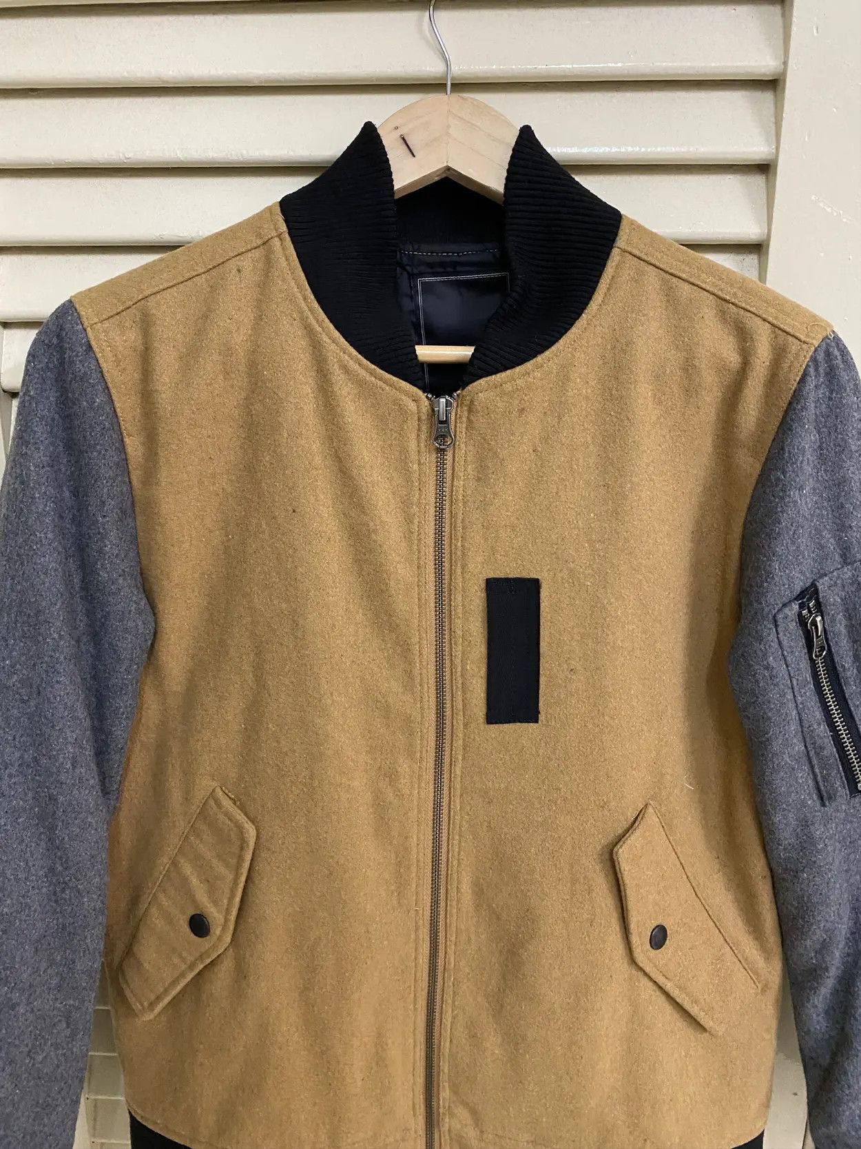 Tete Homme SS18 Wool Blend Varsity Jacket Tete Homme Issey Miyake Size US S / EU 44-46 / 1 - 4 Thumbnail