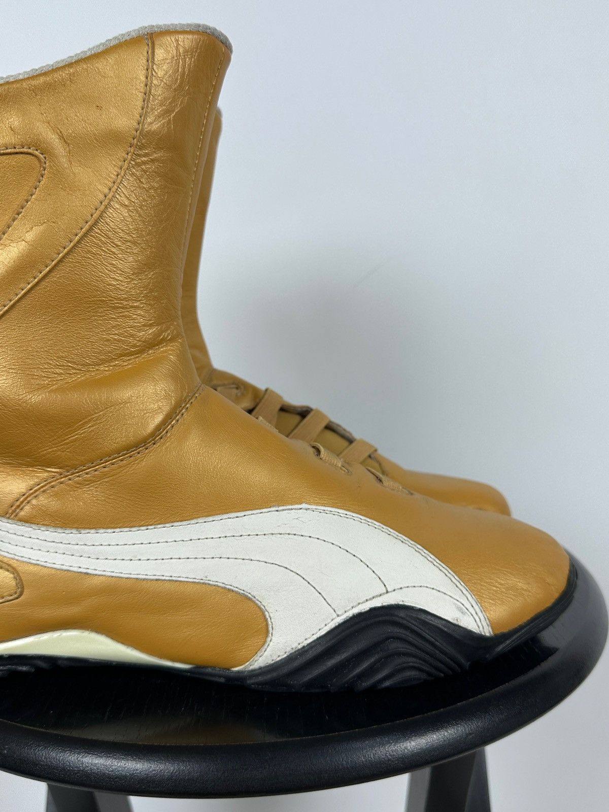 Puma 2000s Vintage Puma High Moto Wrestling Y2K Leather Sneakers Size US 8 / EU 41 - 13 Thumbnail