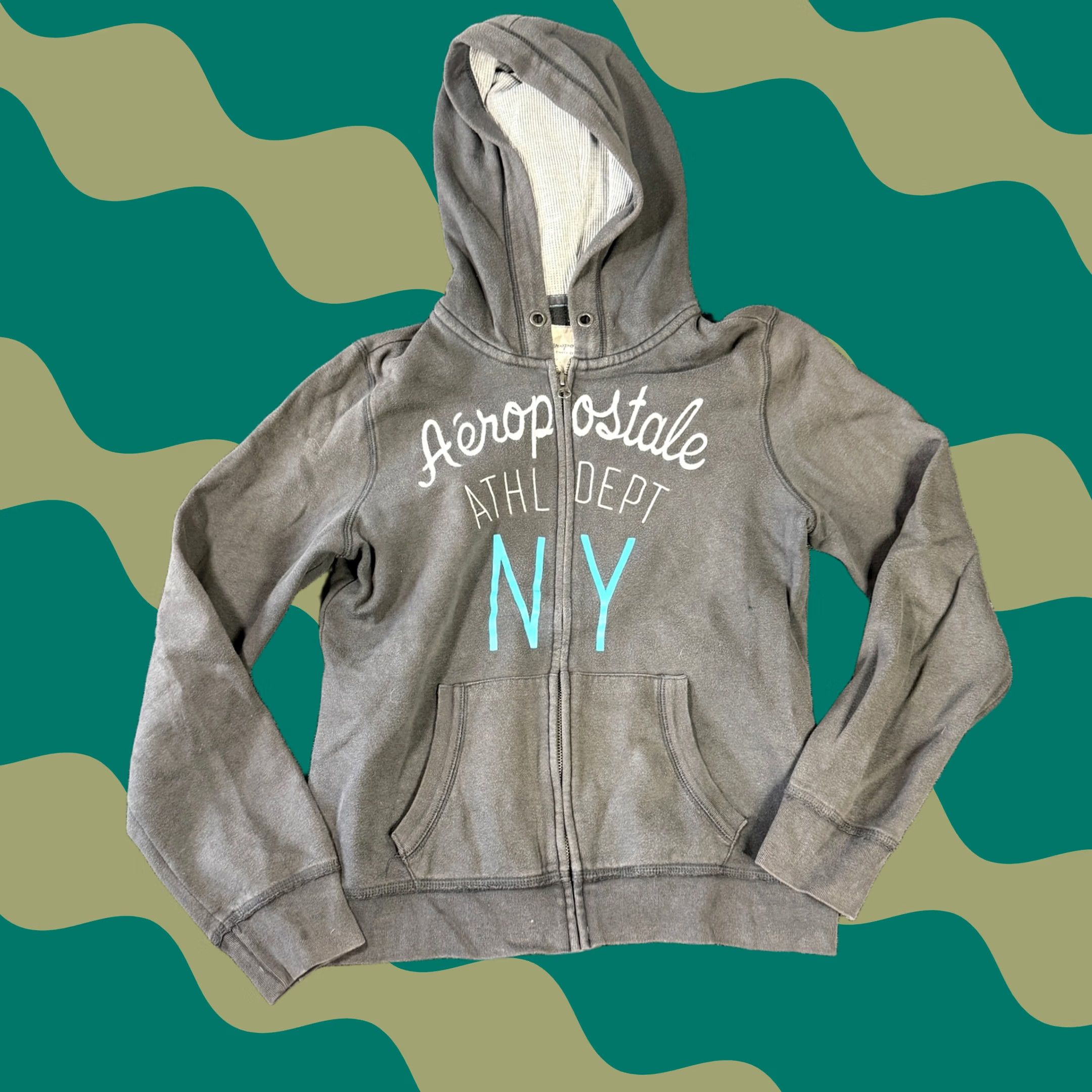 Aeropostale VINTAGE Aeropostale Hoodie Zip Up Sweatshirt Y2K Casual Preppy Gray Large Size L / US 10 / IT 46 - 1 Thumbnail