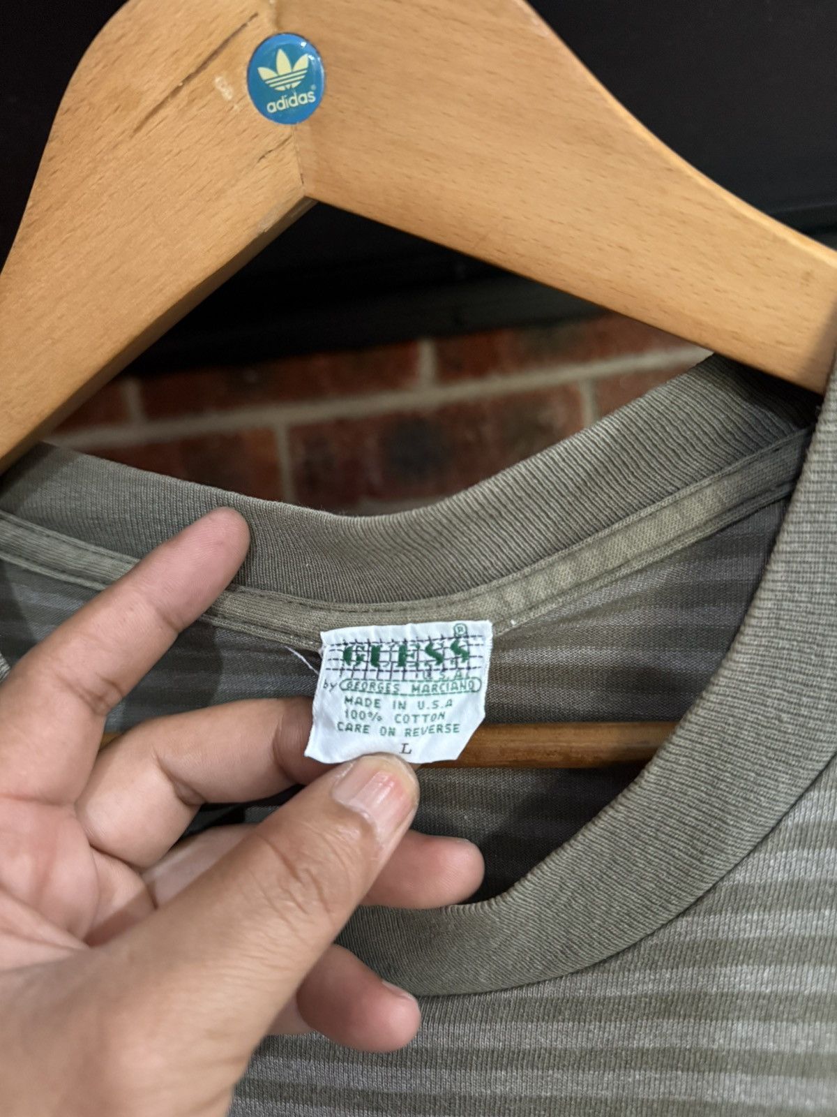 Guess × Vintage Vintage 90s Guess Georges Marciano Stripe Faded Tee Size US XL / EU 56 / 4 - 6 Thumbnail