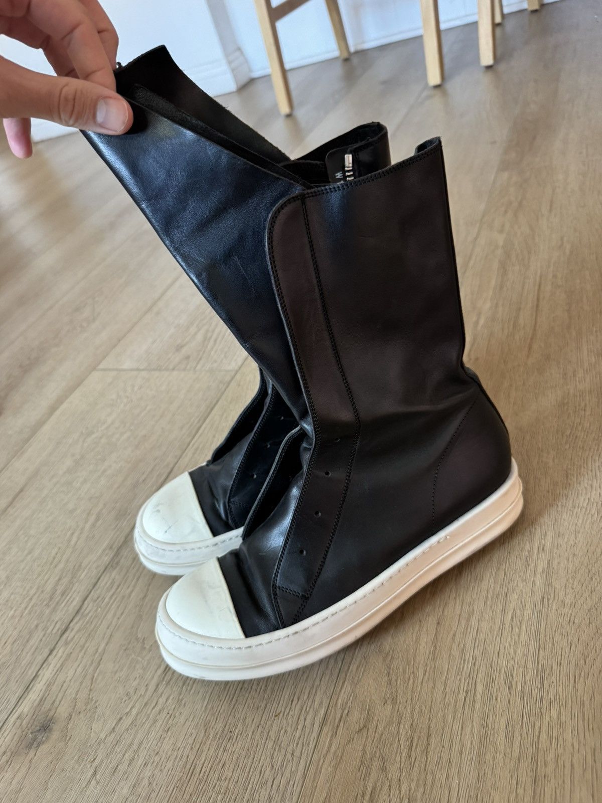 Rick Owens Laceless leather ramones high 39 Size US 6 / EU 39 - 6 Thumbnail