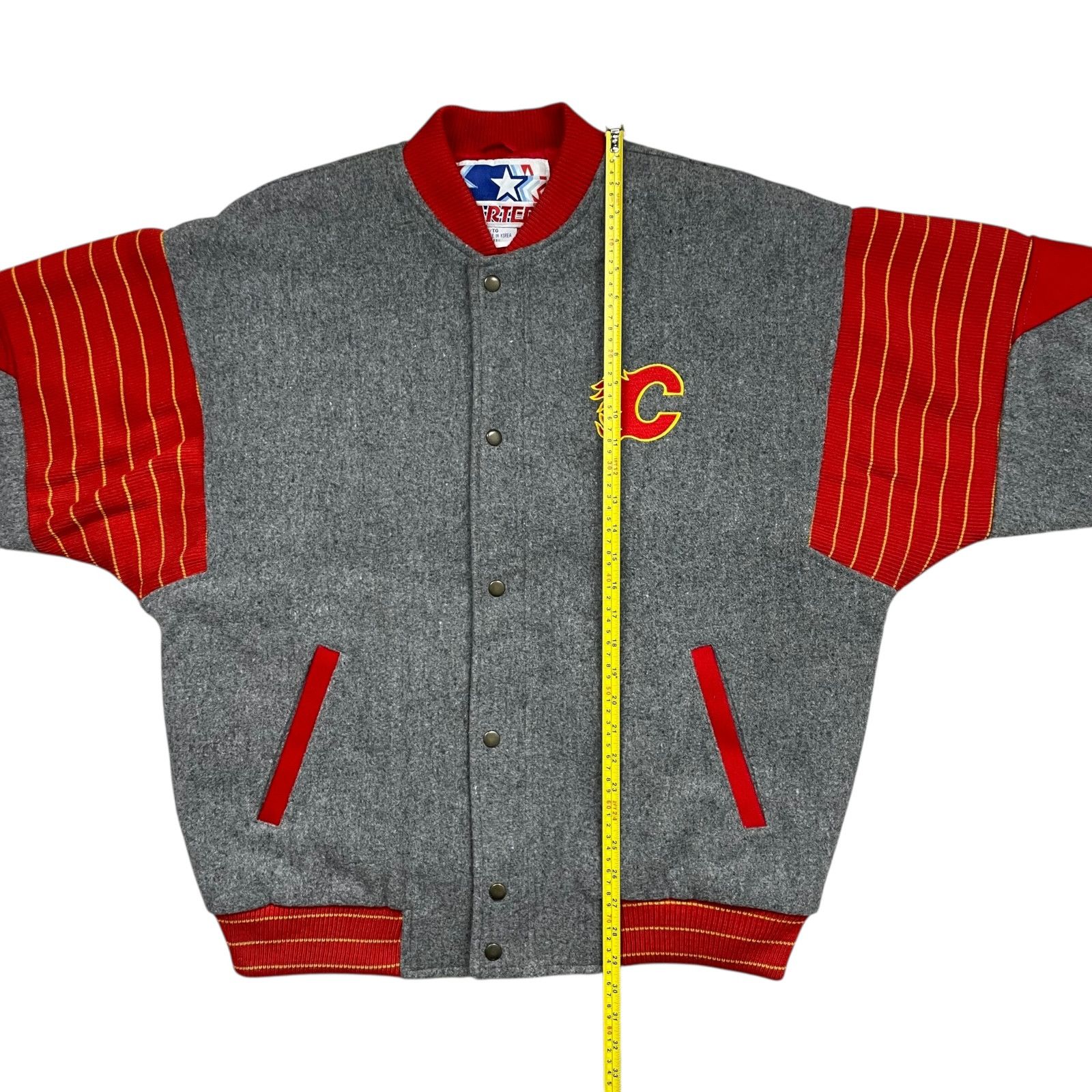 NHL RARE VTG 90s CALGARY FLAMES STARTER WOOL VARSITY JACKET XL Size US XL / EU 56 / 4 - 10 Thumbnail