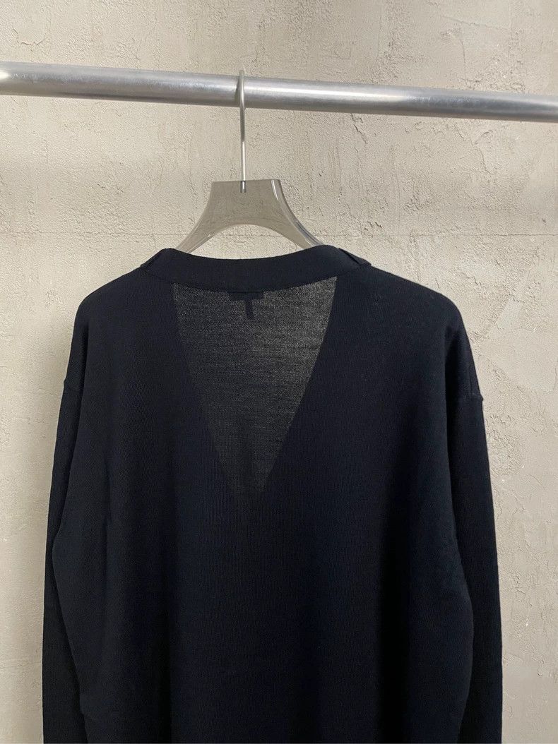 Loewe Loewe Black embroidered blue logo wool knit cardigan Size M / US 6-8 / IT 42-44 - 4 Thumbnail