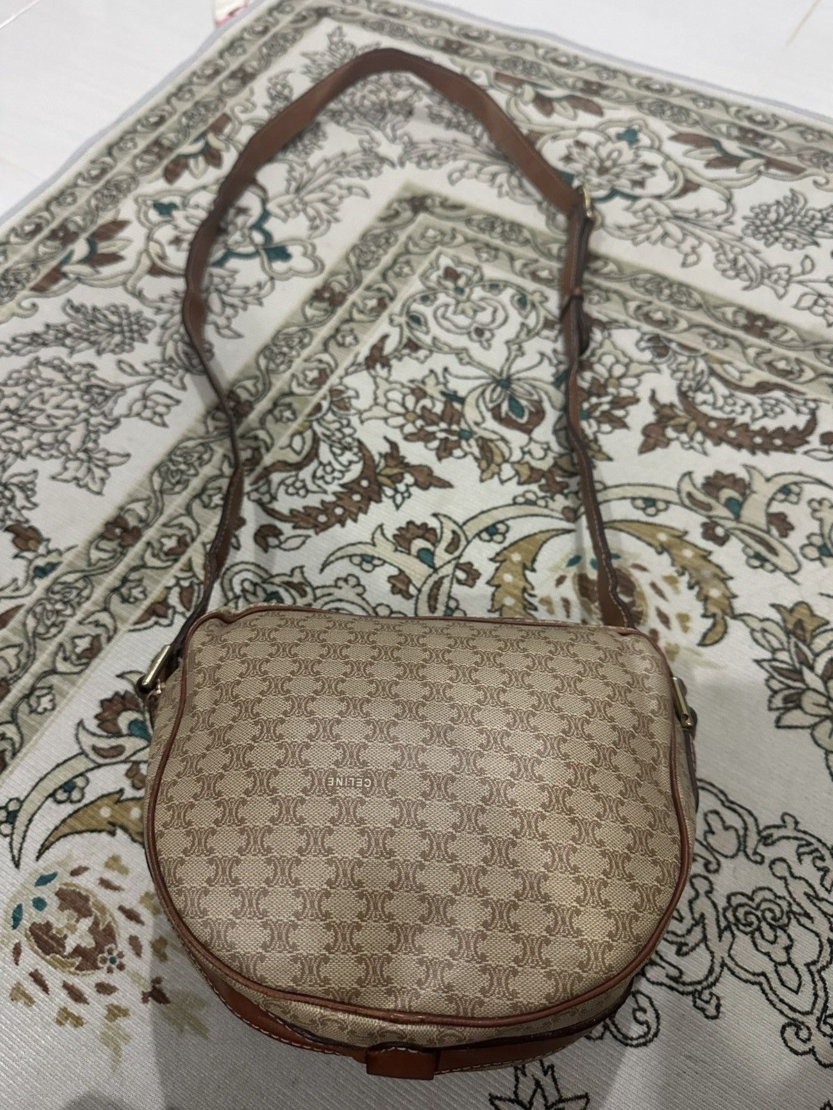 Celine Vintage Celine Macadam Crossbody Small Leather Shoulder Bag Size ONE SIZE - 2 Thumbnail