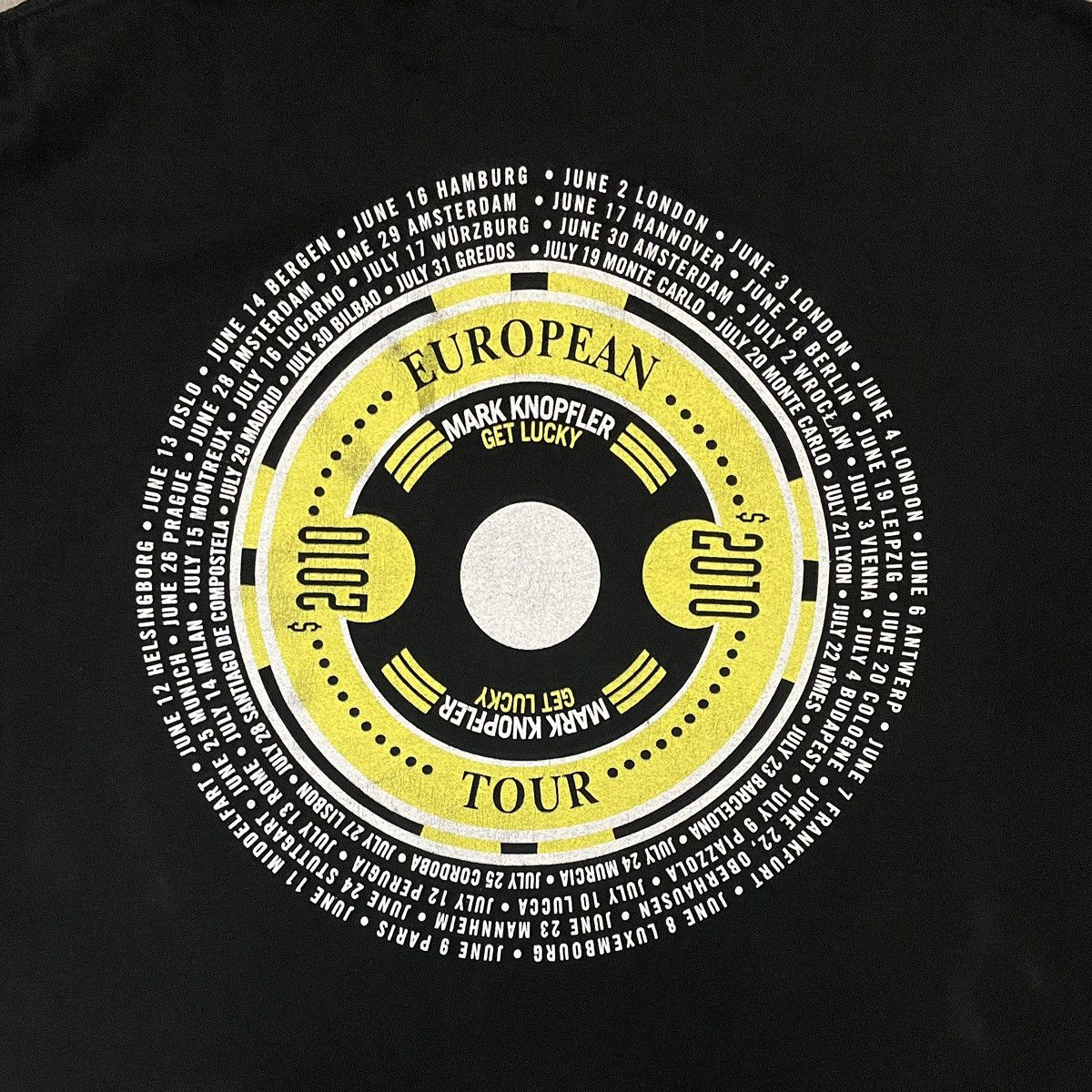 Band Tees Mark Knopfler Get Lucky European Tour 2010 Size US XL / EU 56 / 4 - 5 Thumbnail