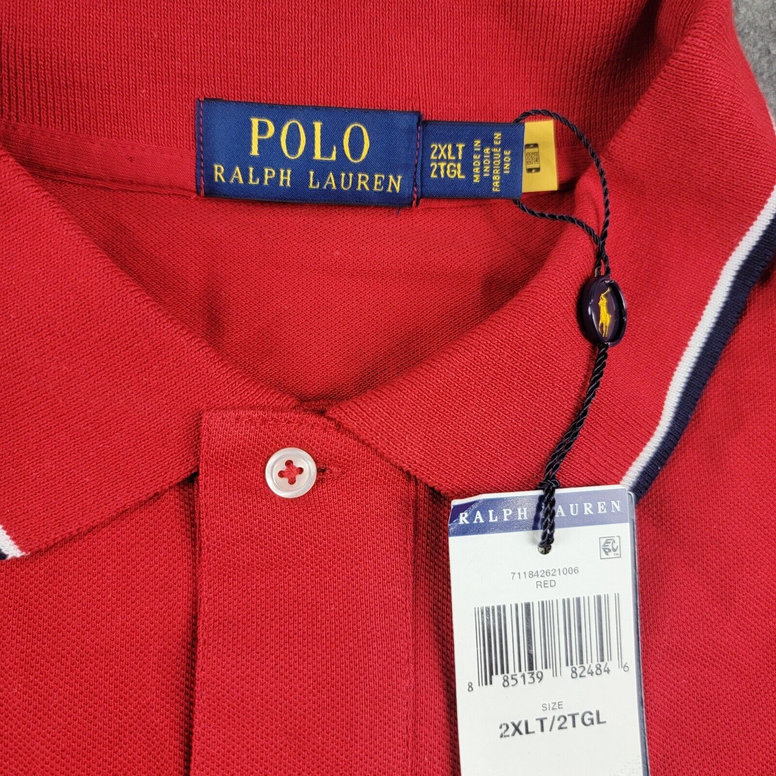 Polo Ralph Lauren Polo Ralph Lauren Tipped Collar Polo Shirt 2XLT Custom Slim Size US XXL / EU 58 / 5 - 7 Thumbnail