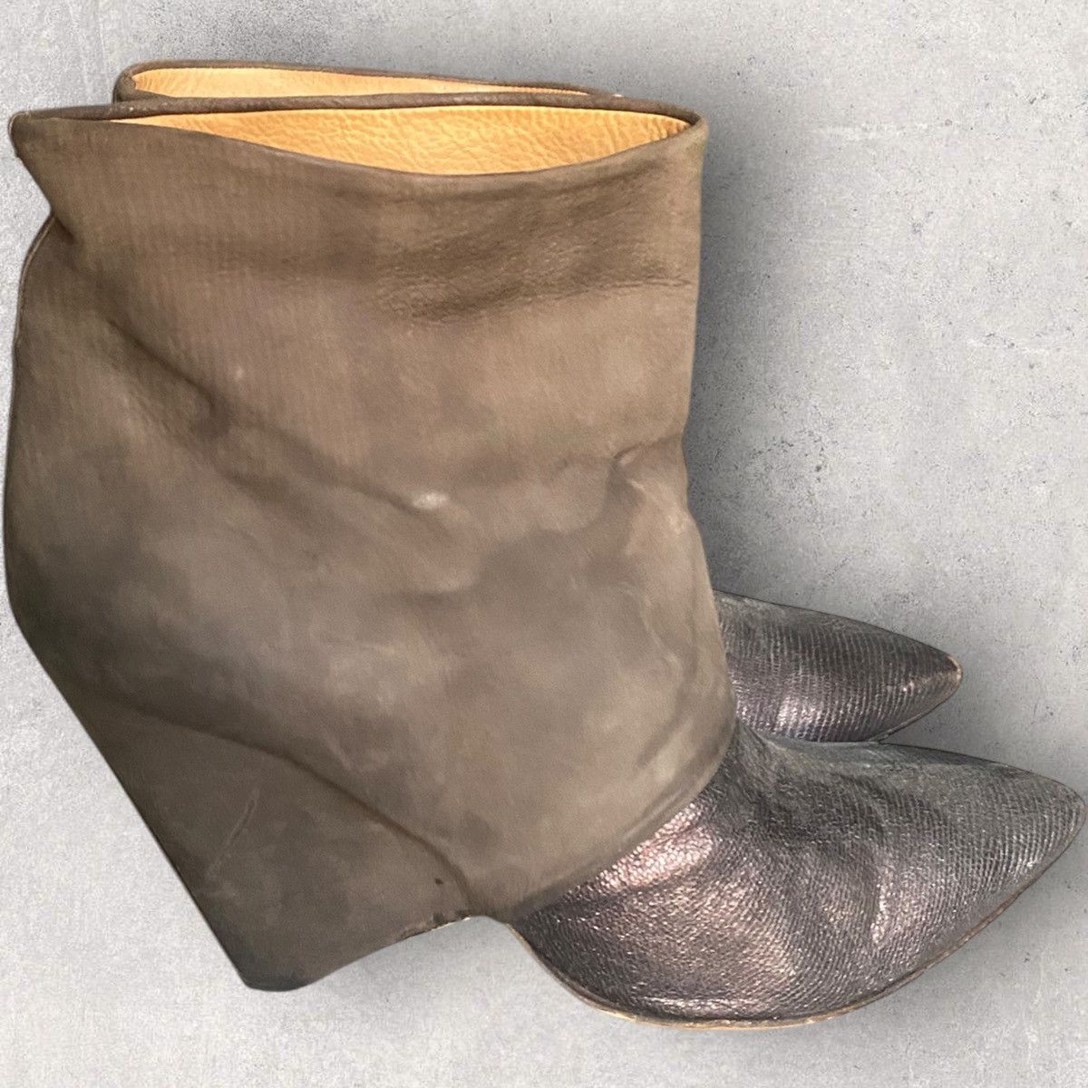 Maison Margiela Margiela Brown Metallic Ankle Boots Size US 6 / IT 36 - 1 Thumbnail