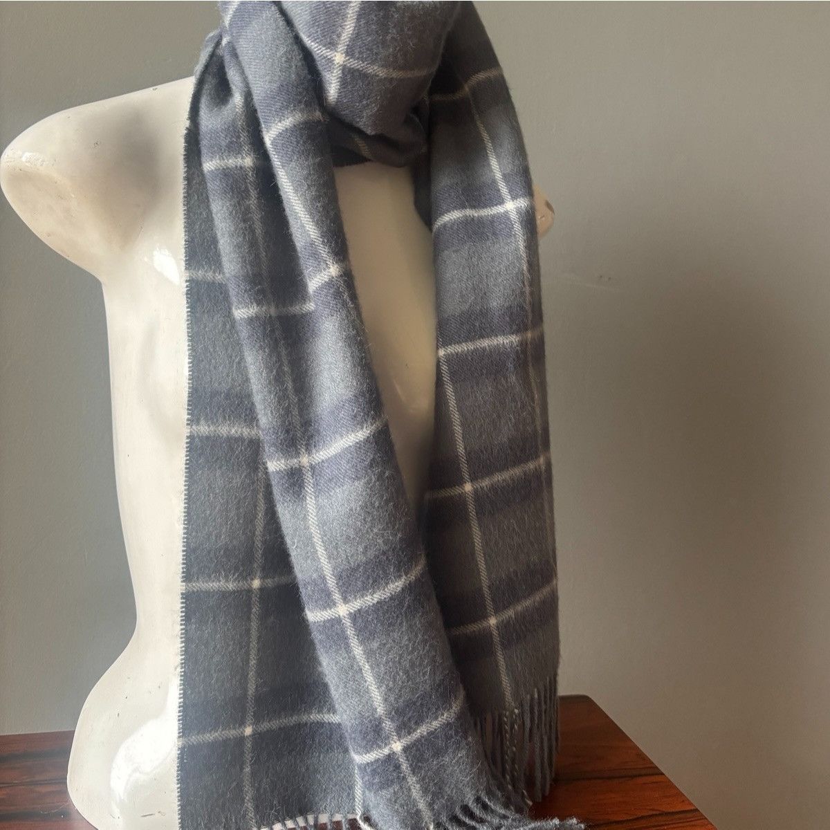 La Martina La Martina Argentina Polo Tradition Gray Plaid Scarf Luxurio Size ONE SIZE - 1 Thumbnail