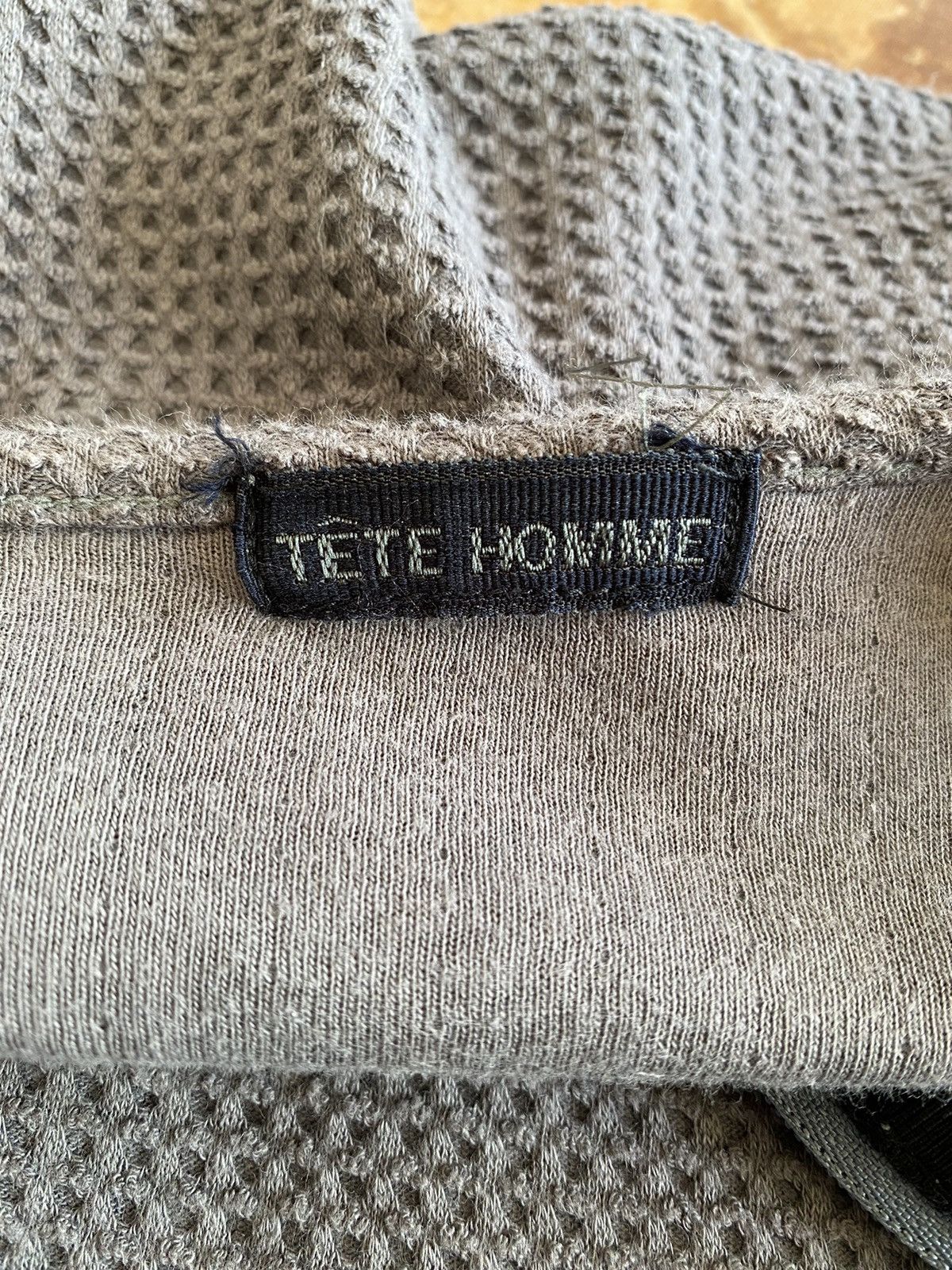 Issey Miyake × Japanese Brand × Tete Homme Vintage Tete Homme Half Zipper Waffle Knit Size L / US 10 / IT 46 - 7 Thumbnail