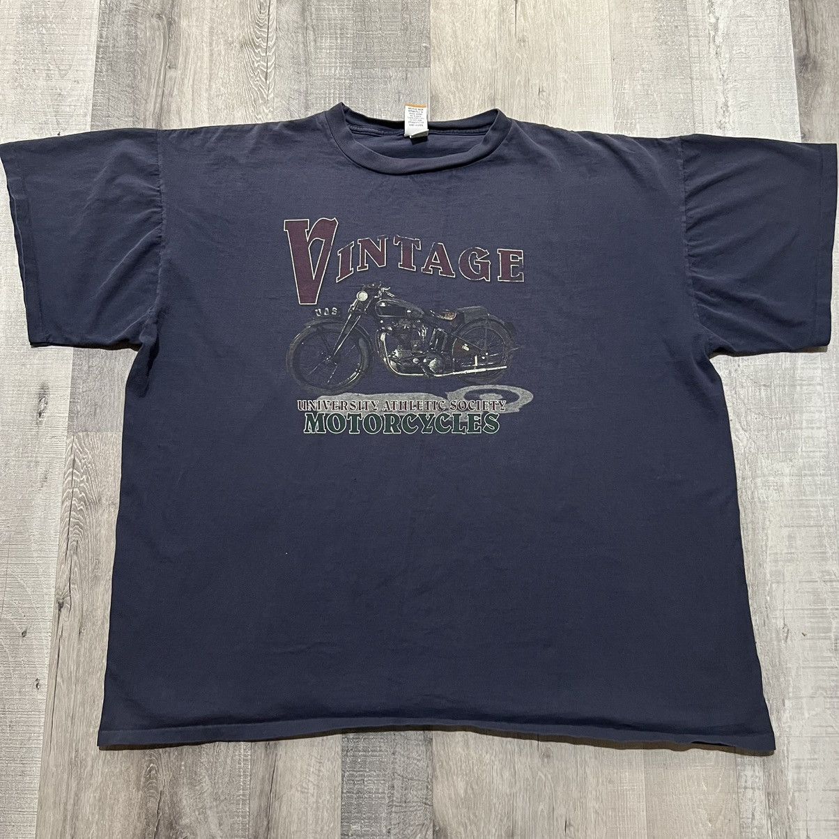 Vintage VTG University Athletic Society Motorcycle Biker T Shirt Size US XXL / EU 58 / 5 - 1 Thumbnail