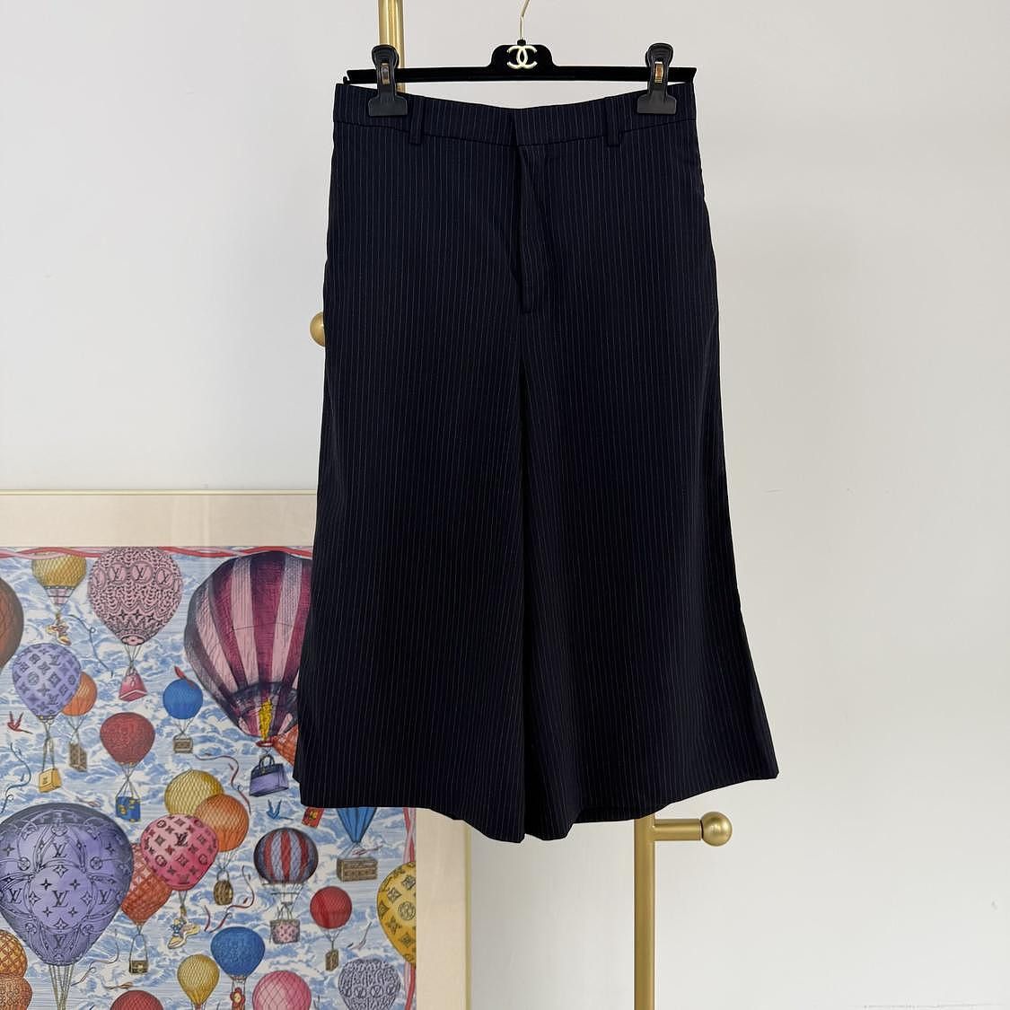 Celine CELINE Pinstripe Wool Cropped Pants Size 38 Size 27" / US 4 / IT 40 - 1 Thumbnail