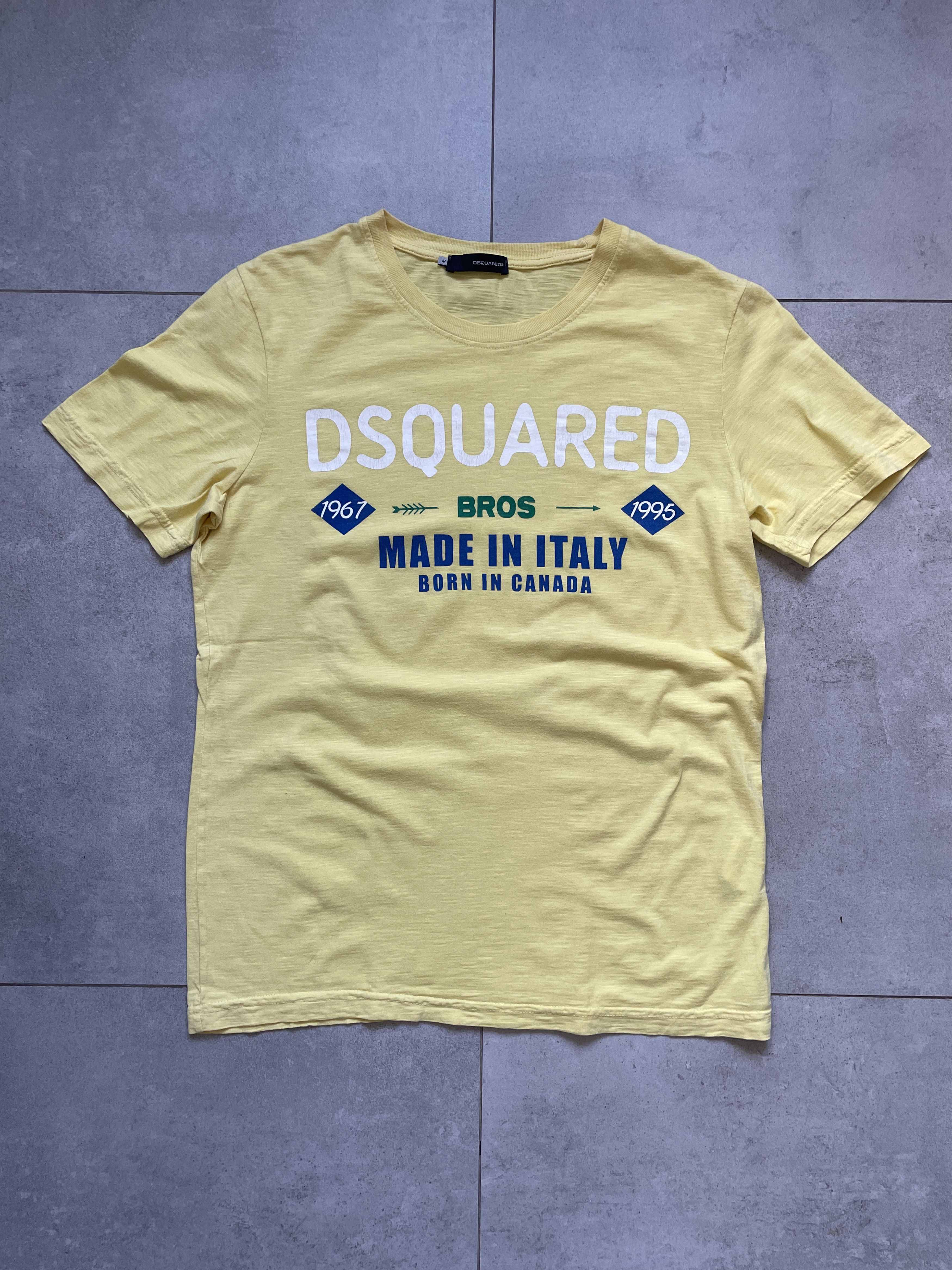 Dsquared2 DSQUARED2 DSQ2 YELLOW SLUB FLAME COTTON LOGO TEE Size US L / EU 52-54 / 3 - 1 Thumbnail