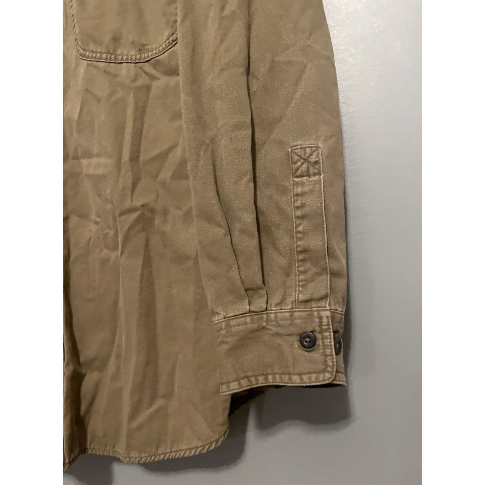 Vintage VINTAGE L.L.Bean Mens Tan Beige Flannel Lined Chore Shirt Jacket M Beige Flannel Lined Canvas Work Shirt Jacket 2 Pockets 90s Men Size US M / EU 48-50 / 2 - 4 Thumbnail