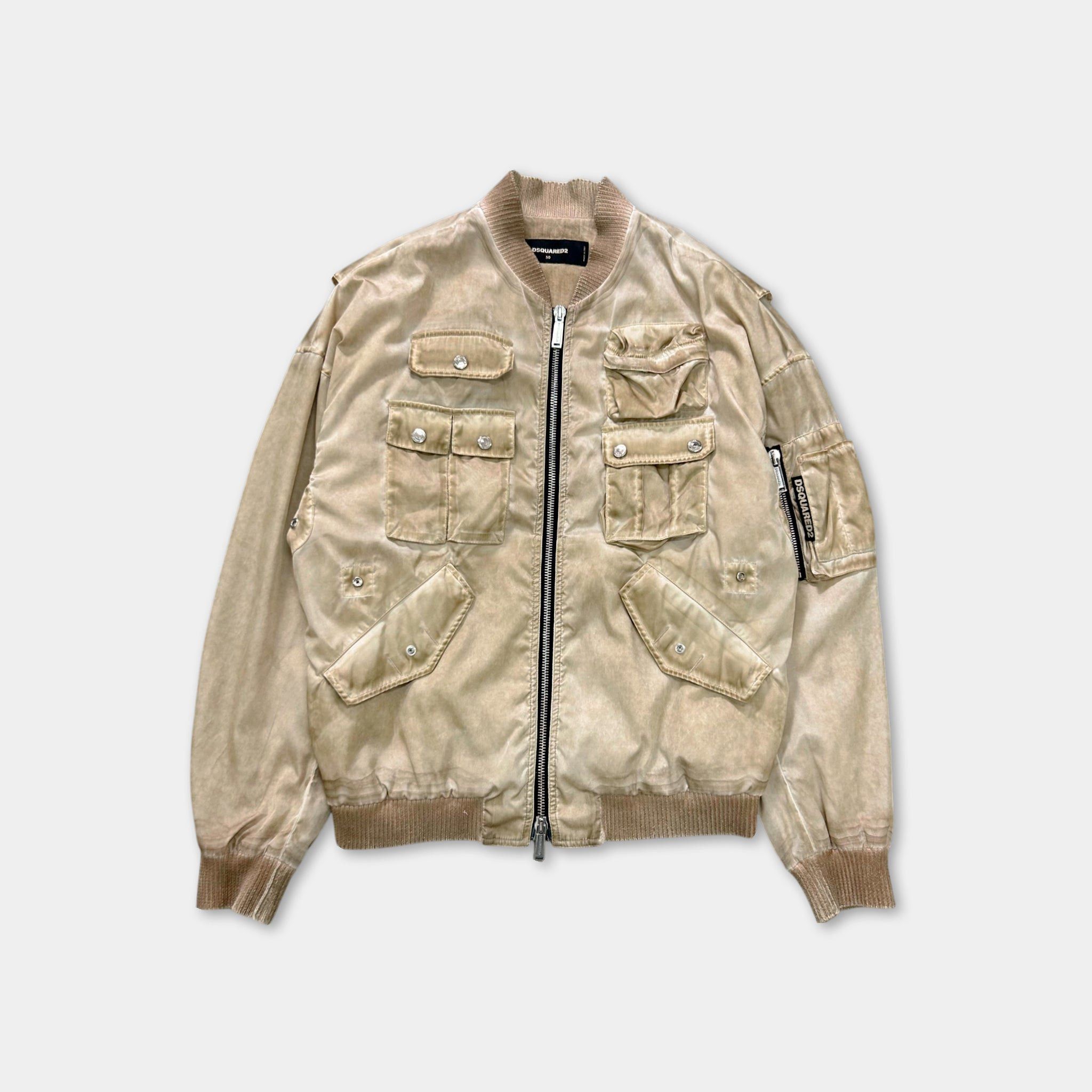Dsquared2 Dsquared2 Nylon Beige Utilitarian Bomber Size US L / EU 52-54 / 3 - 1 Thumbnail