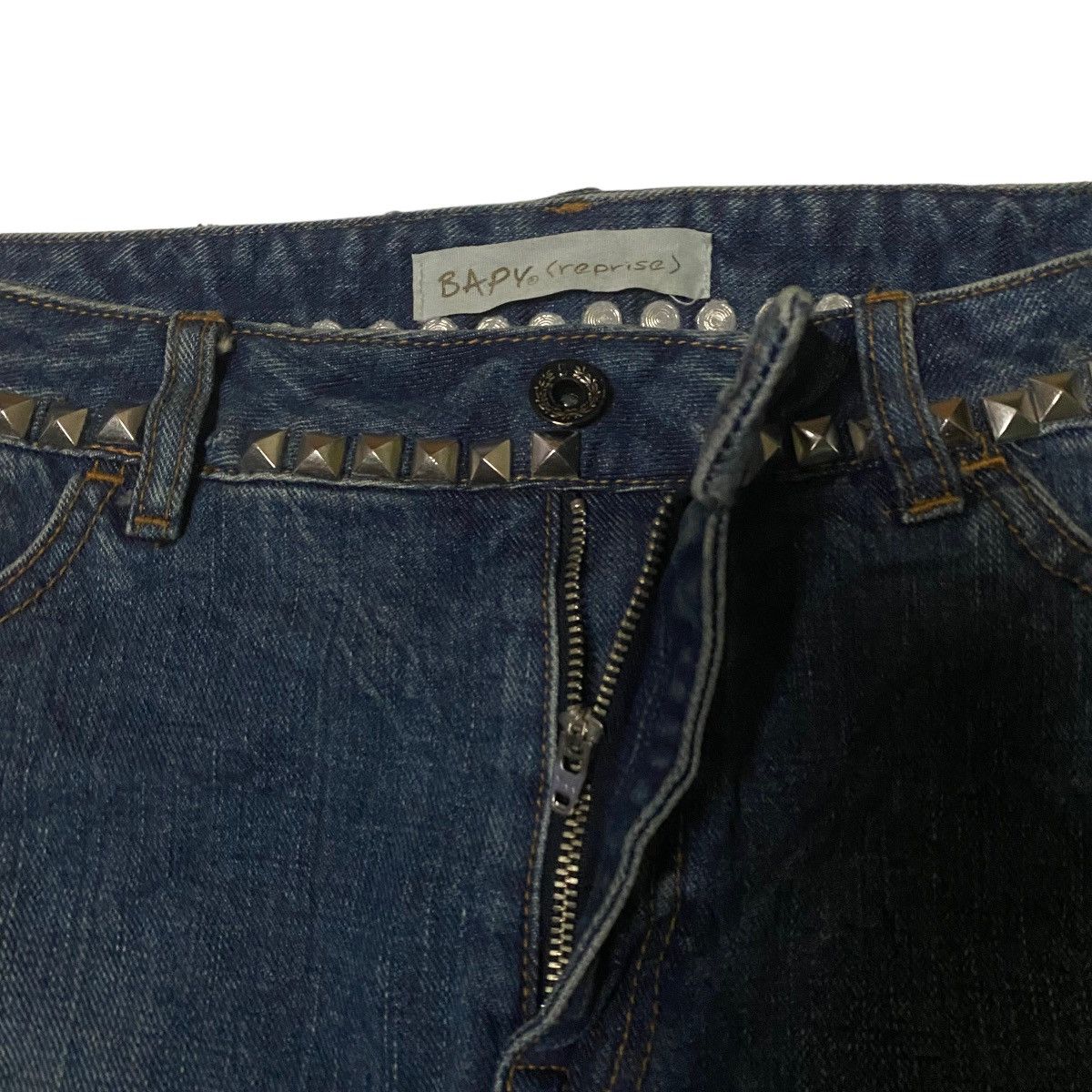 Bape Bapy by A BATHING APE Punk Gothic Distressed Denim Skirt Size 32" / US 10 / IT 46 - 6 Thumbnail