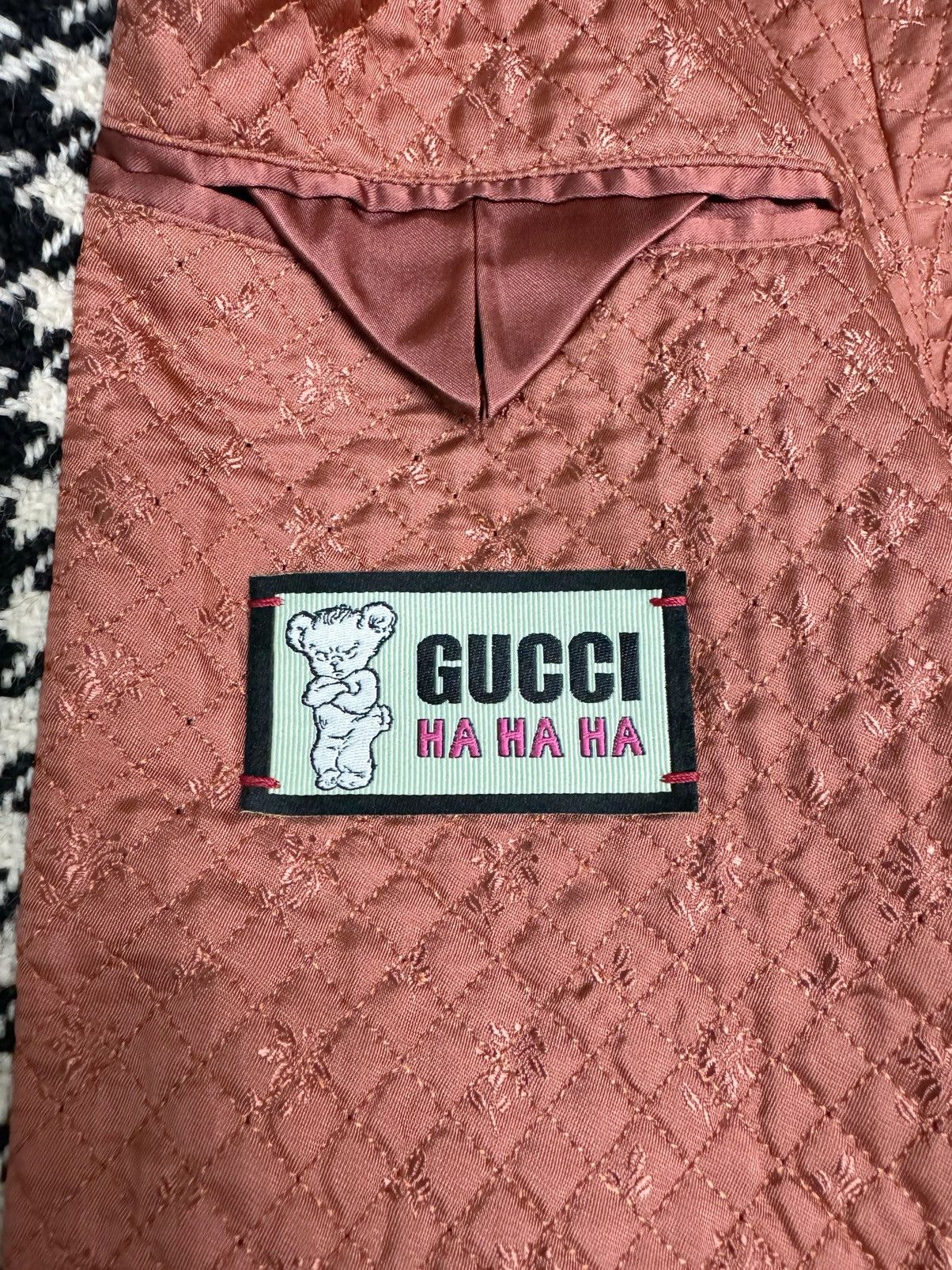 Gucci Harry Styles HA HA HA Houndstooth Dove Heart Bomber Jacket Size US M / EU 48-50 / 2 - 6 Thumbnail