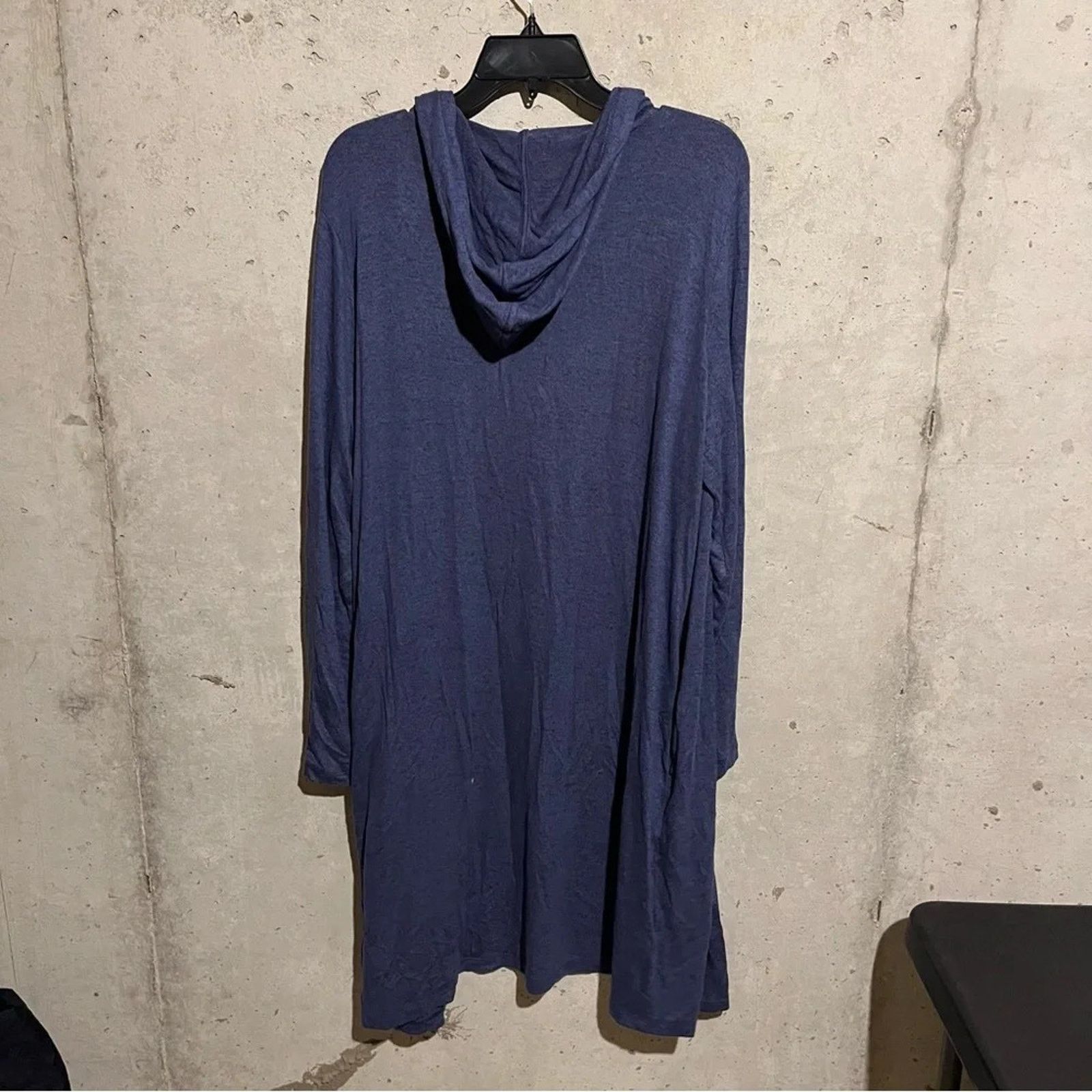 Other AnyBody All Seasons Duster Blue Knit Swim Cover Up with Hood Size M / US 6-8 / IT 42-44 - 4 Thumbnail