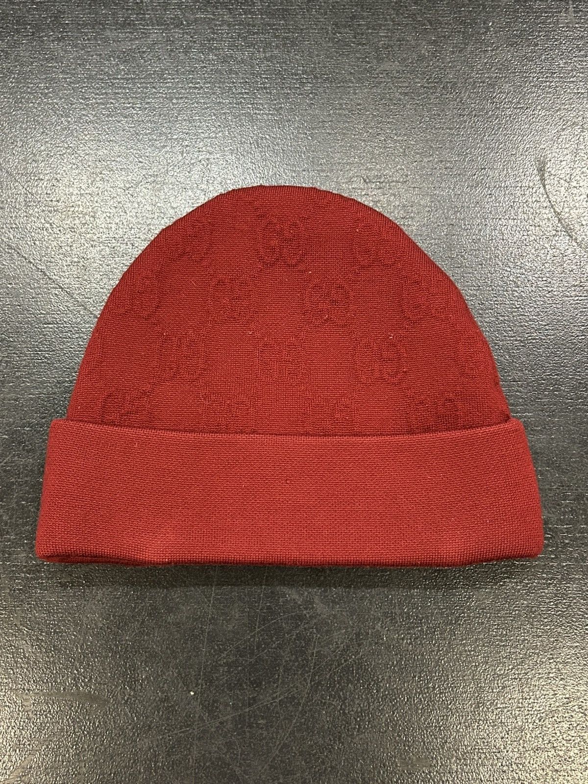 Gucci Gucci Monogram Beanie - Burgundy Size ONE SIZE - 2 Thumbnail