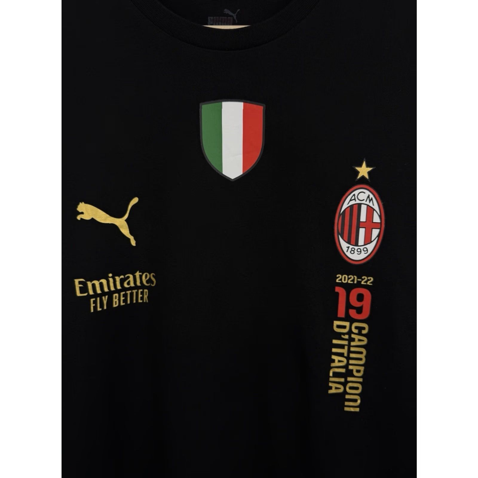 Puma PUMA AC Milan 2021-22 Champions T Shirt Campioni D’Italia L Mens Black Size US L / EU 52-54 / 3 - 5 Thumbnail