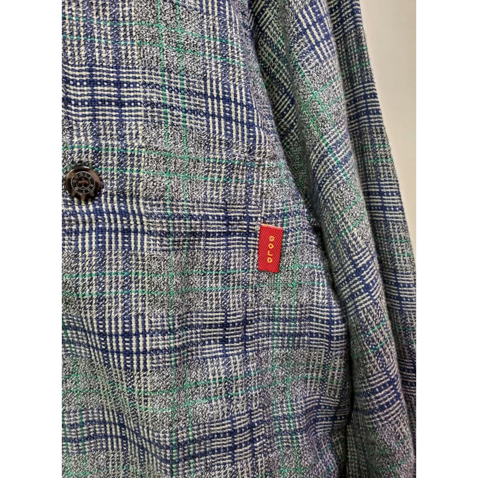 Bugle Boy VINTAGE Bugle Boy Flannel Shirt Long Sleeve Mens Size S Gray Plaid Gold Crest Button-Up Casual Shirt Size US S / EU 44-46 / 1 - 2 Thumbnail