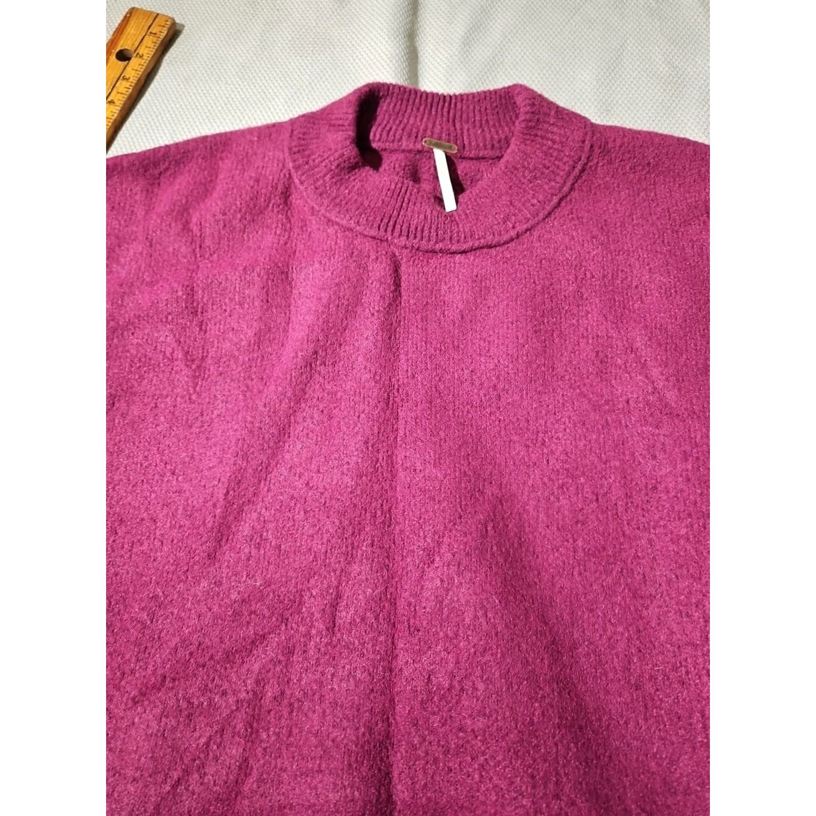 Free People VINTAGE? Free People Sweater Womens Large Purple Minimalist Cozy Knit Oversized Tunic Size L / US 10 / IT 46 - 2 Thumbnail